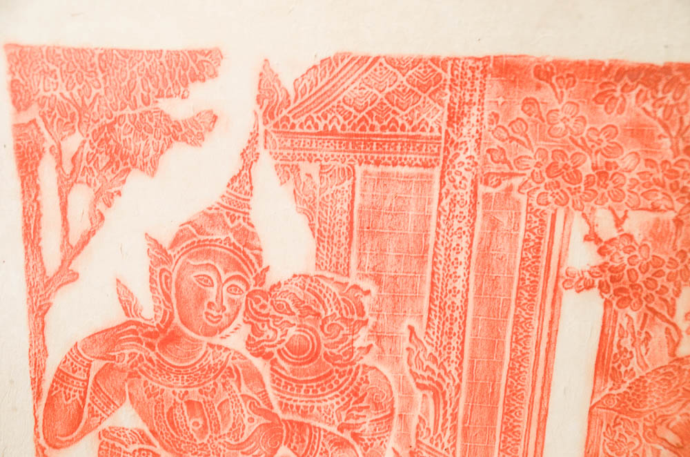 Thai Temple Rubbing "Human Makes Love to Busta Malee"