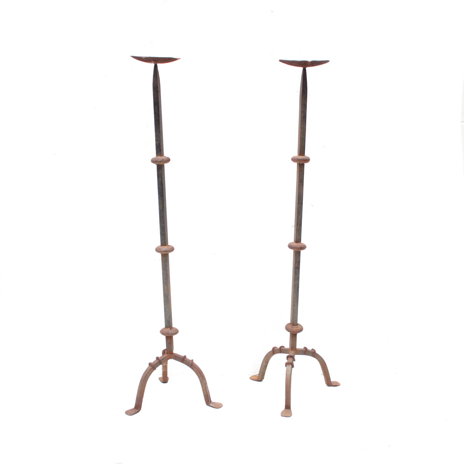 Pair of Iron Floor Candle Holders