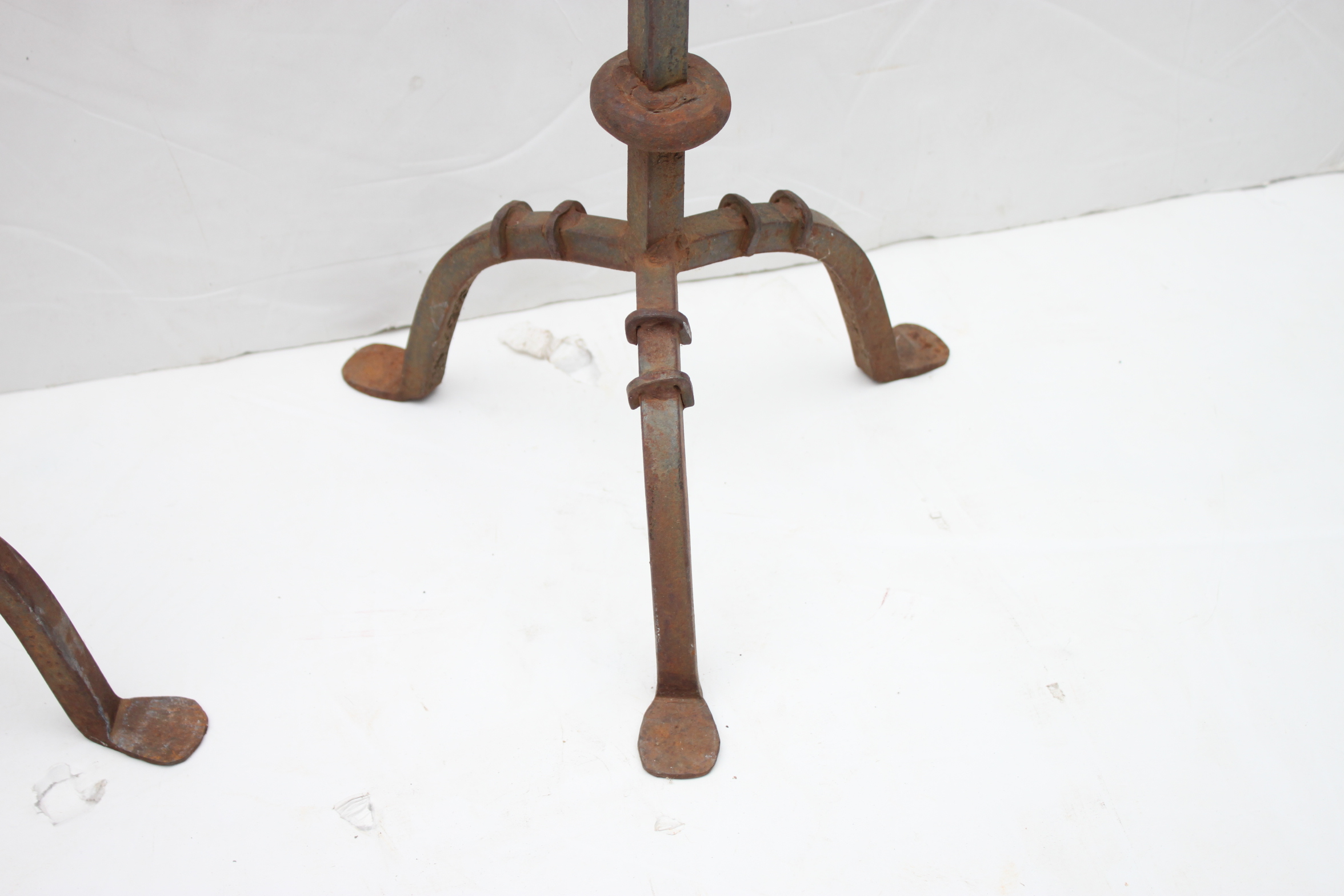 Pair of Iron Floor Candle Holders