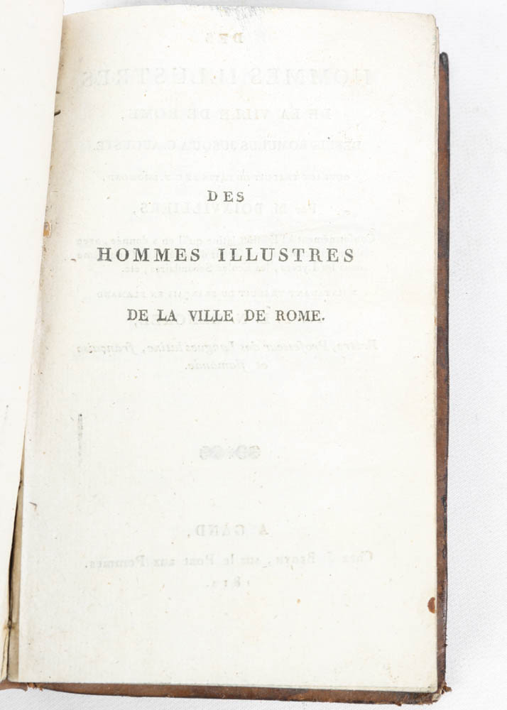 Antique 1811 "Des Homes Illustres De La Ville De Rome"