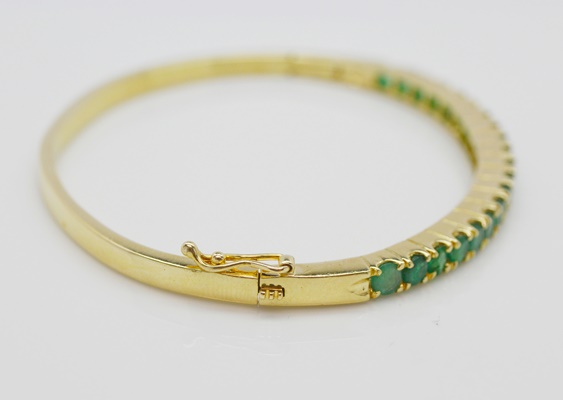 14K Yellow Gold Emerald Bracelet