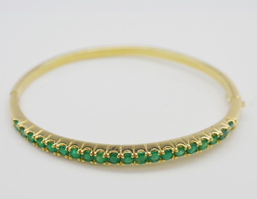 14K Yellow Gold Emerald Bracelet