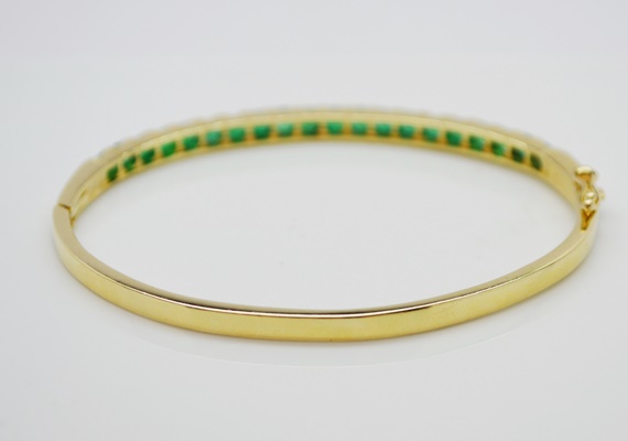 14K Yellow Gold Emerald Bracelet