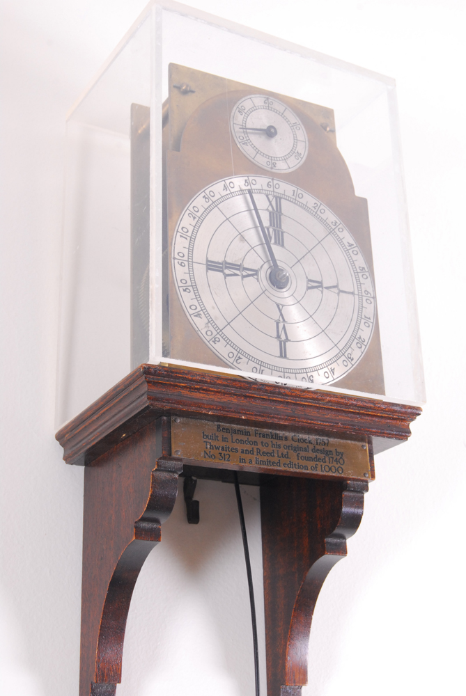 Vintage Limited Edition Reproduction of Benjamin Franklin's Clock of 1757