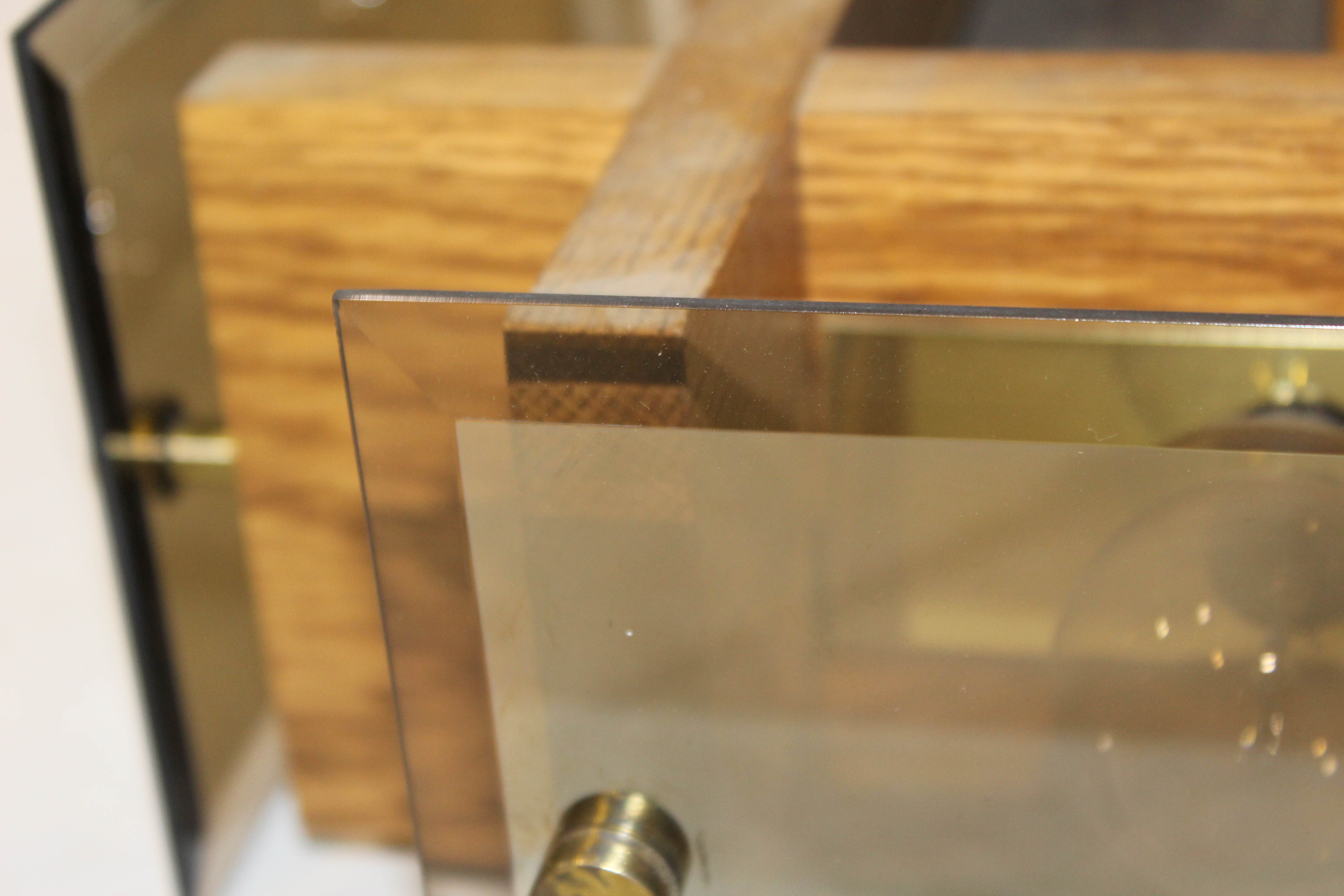 Mid-Century Oak and Glass Hanging Light Fixture