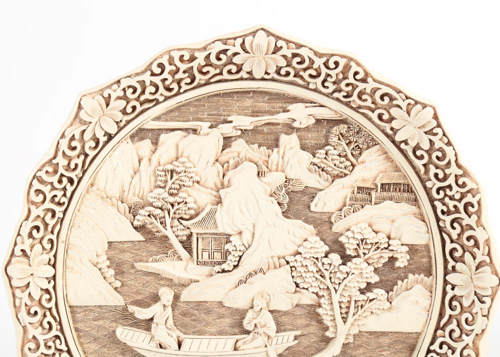 Arnart Imports "Ivory Dynasty" Vase and Plate