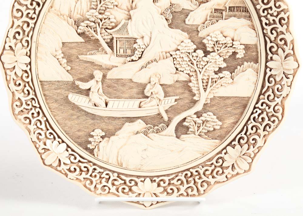 Arnart Imports "Ivory Dynasty" Vase and Plate