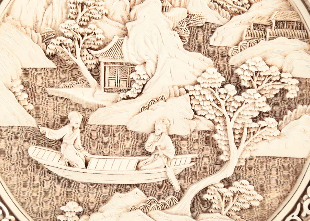 Arnart Imports "Ivory Dynasty" Vase and Plate