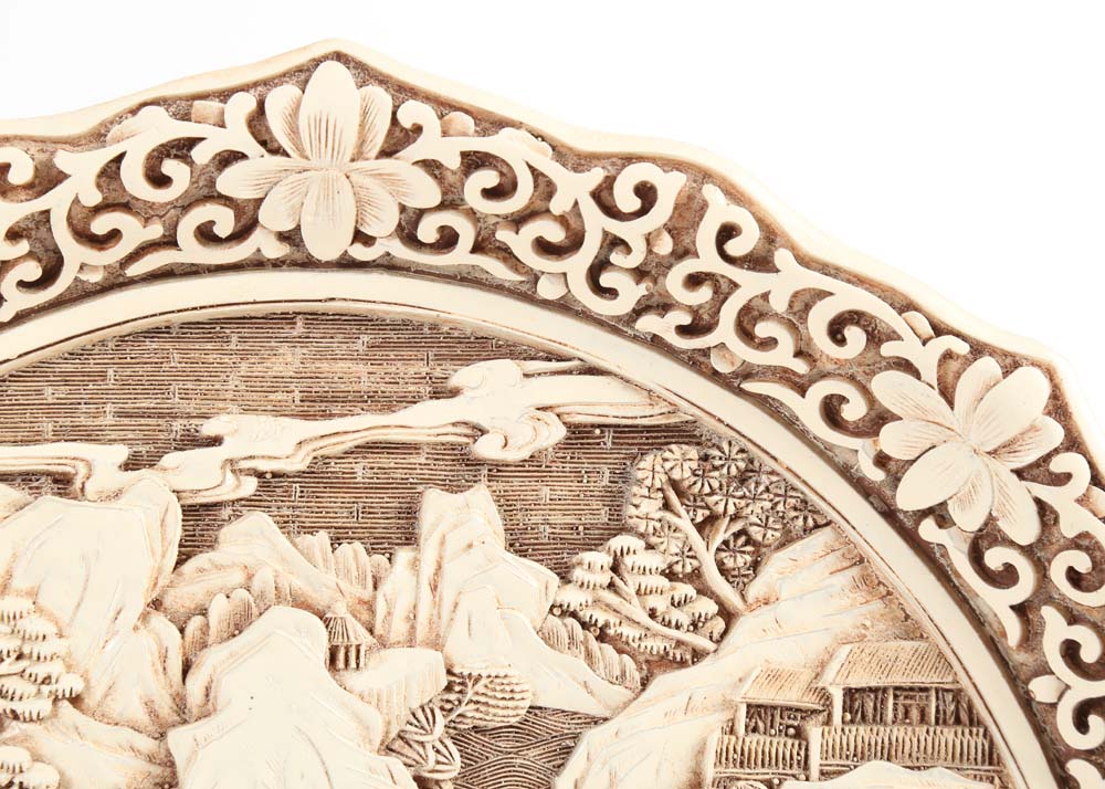 Arnart Imports "Ivory Dynasty" Vase and Plate