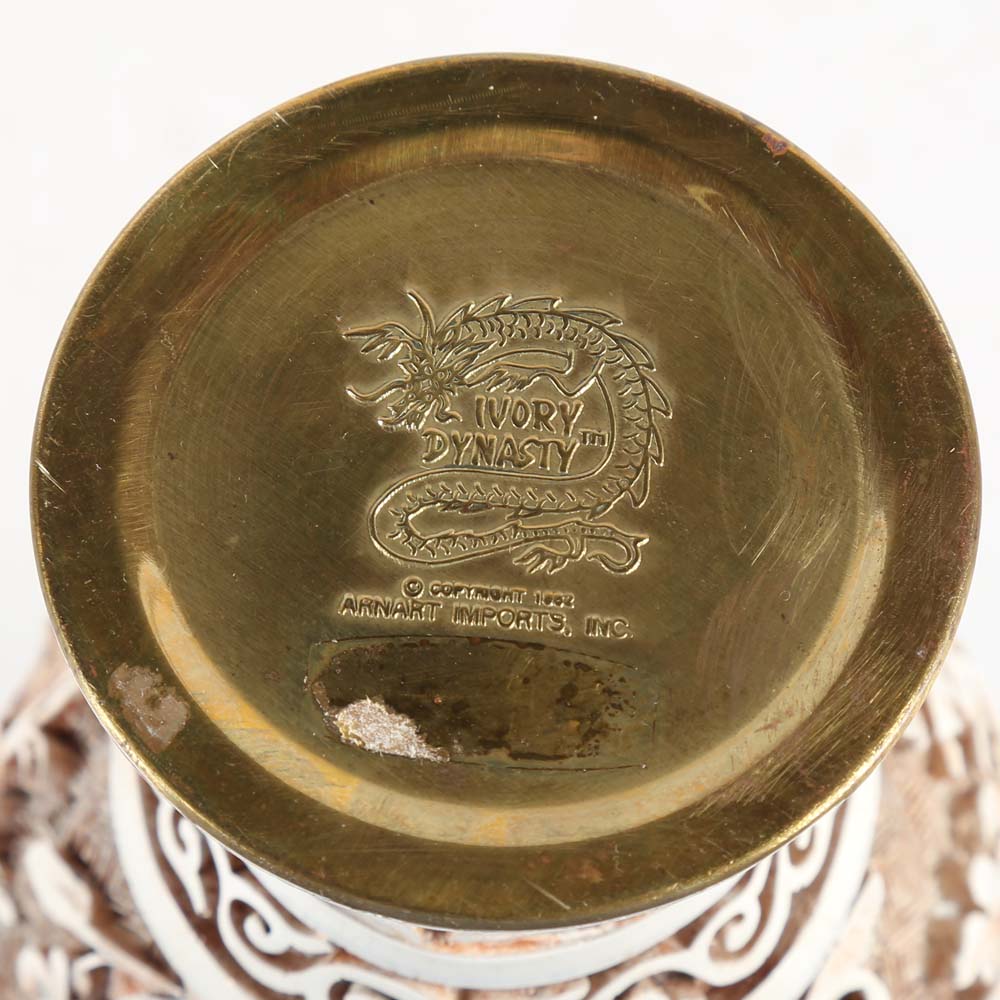 Arnart Imports "Ivory Dynasty" Vase and Plate