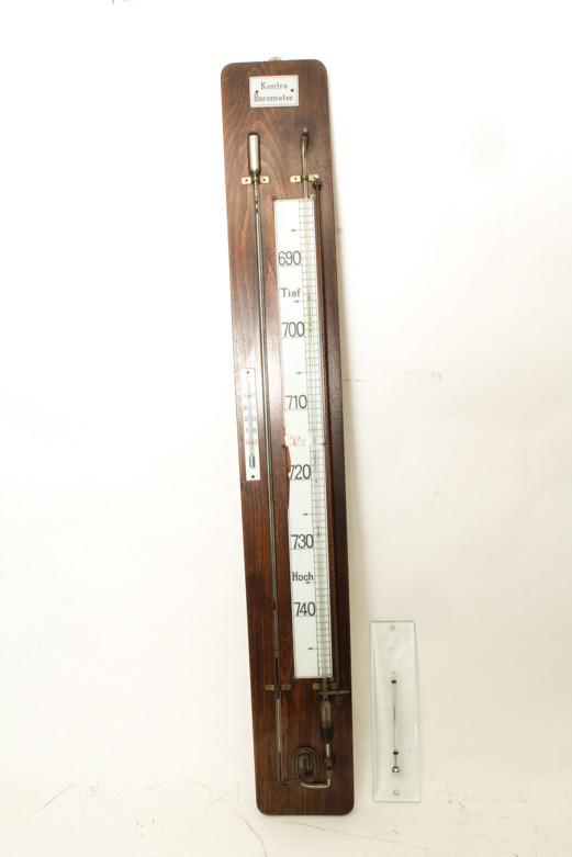 Vintage German Kontra Barometer and Wall Thermometer