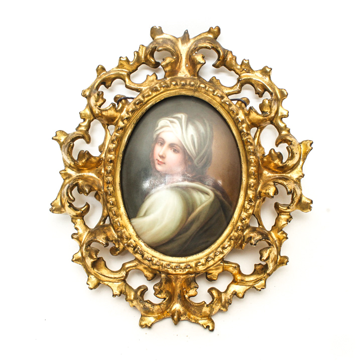 Portrait On Porcelain After "Beatrice da Cenci"