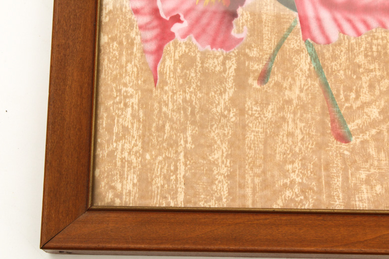 Vintage Print of Pink Orchid