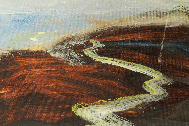 George Bickerstaff Vintage Oil Painting on Canvas of California Coast