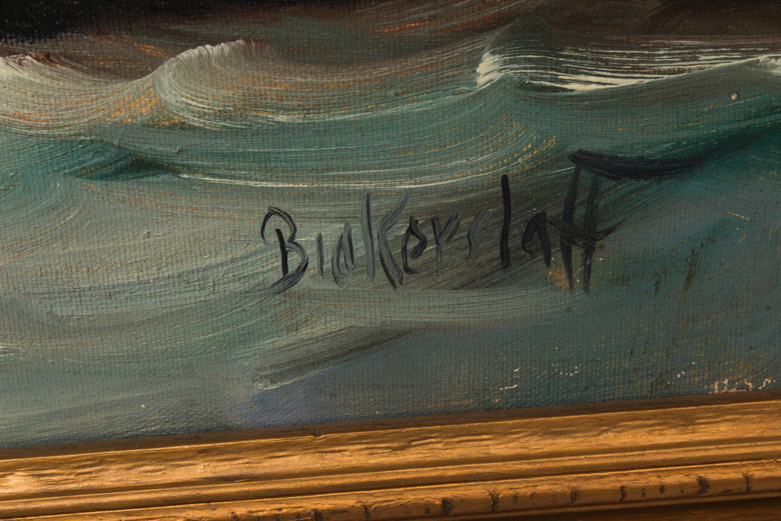 George Bickerstaff Vintage Oil Painting on Canvas of California Coast