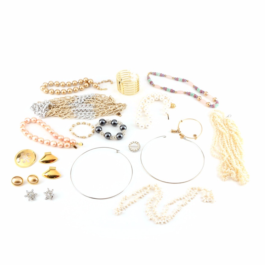 Assortment of Costume Jewelry Featuring Gemstones