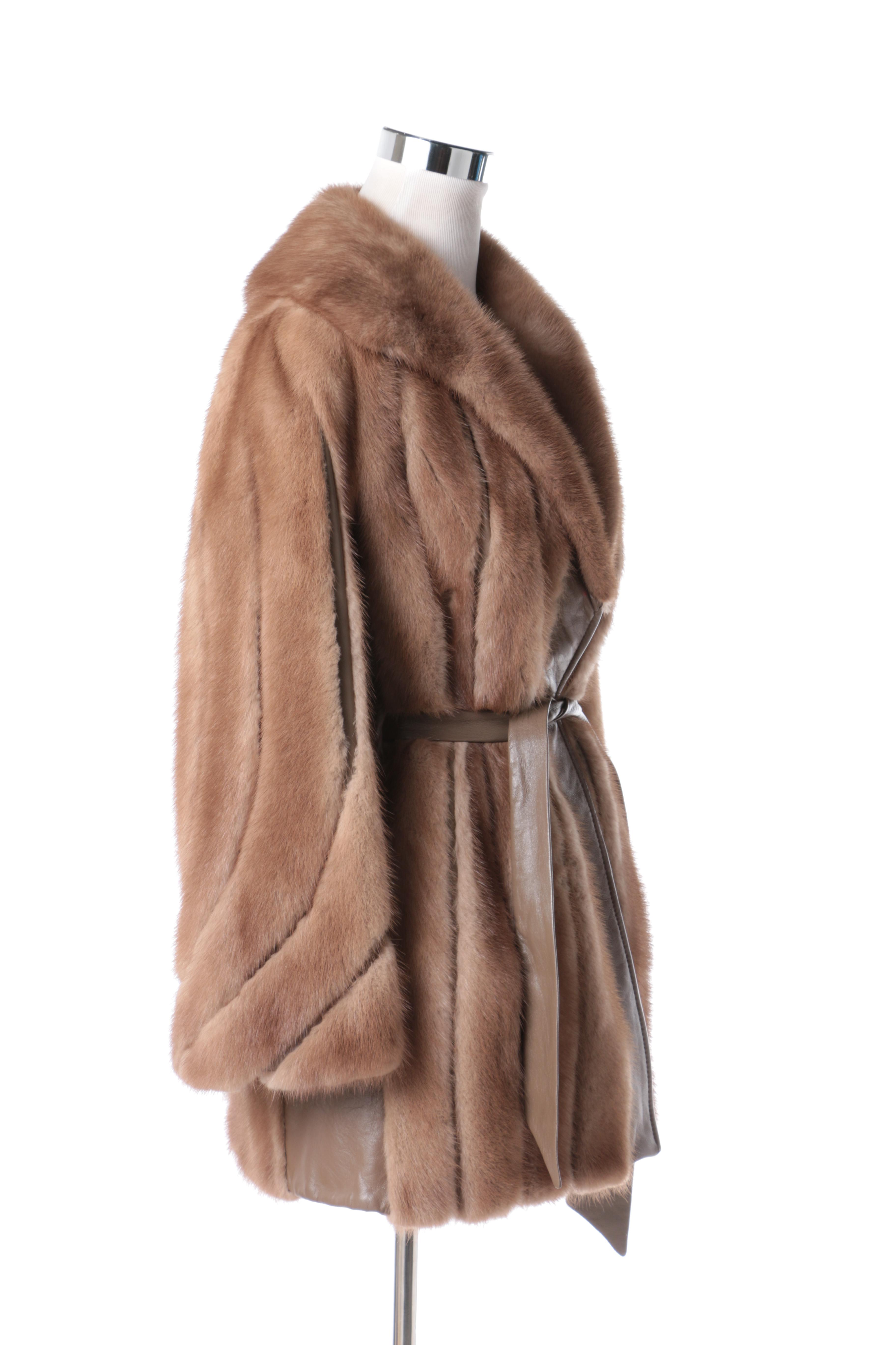 Women's Vintage Mink Fur and Leather Coat from Freeman's Furs