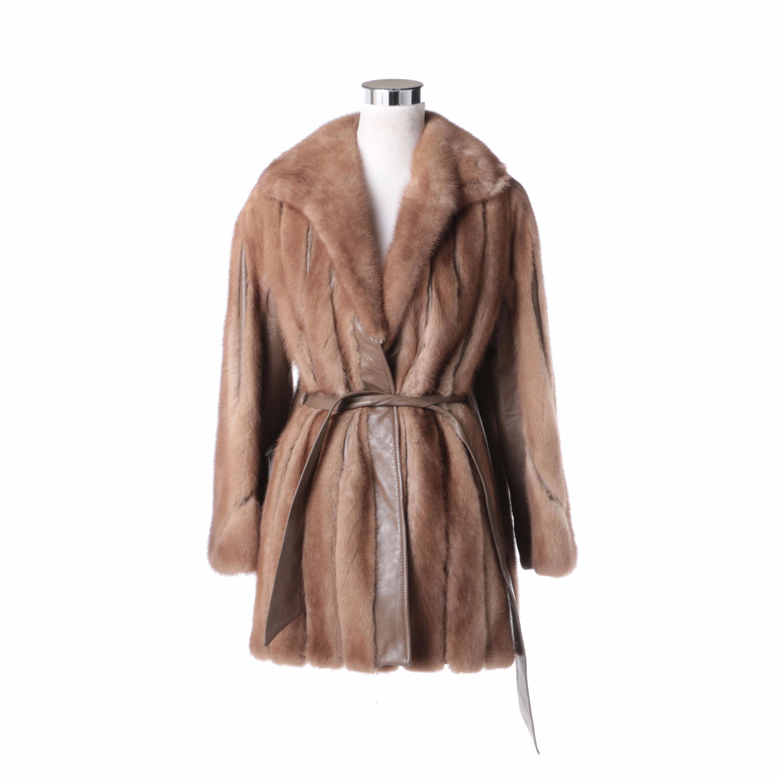 Women's Vintage Mink Fur and Leather Coat from Freeman's Furs
