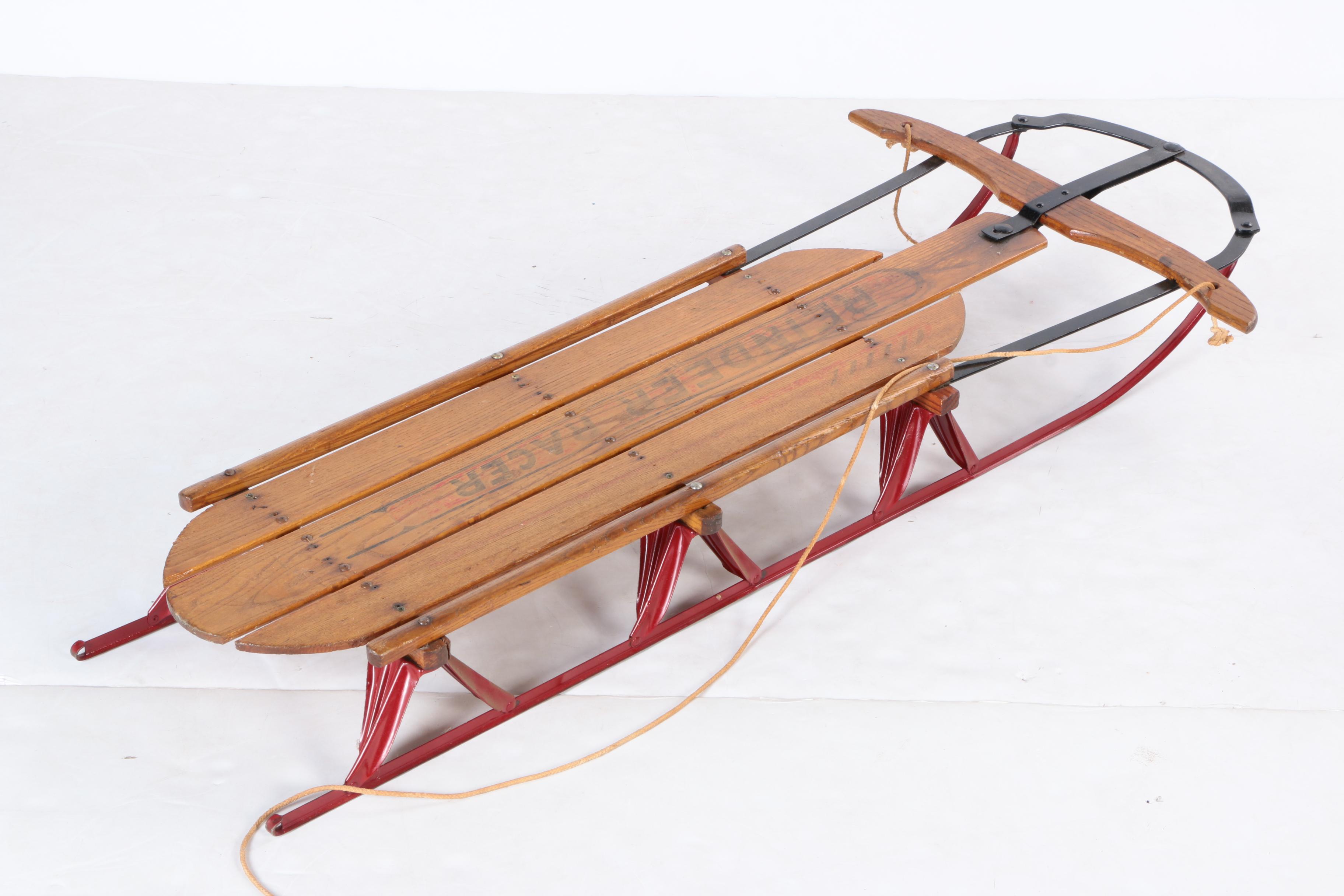 Three Vintage Wood and Metal Sleds