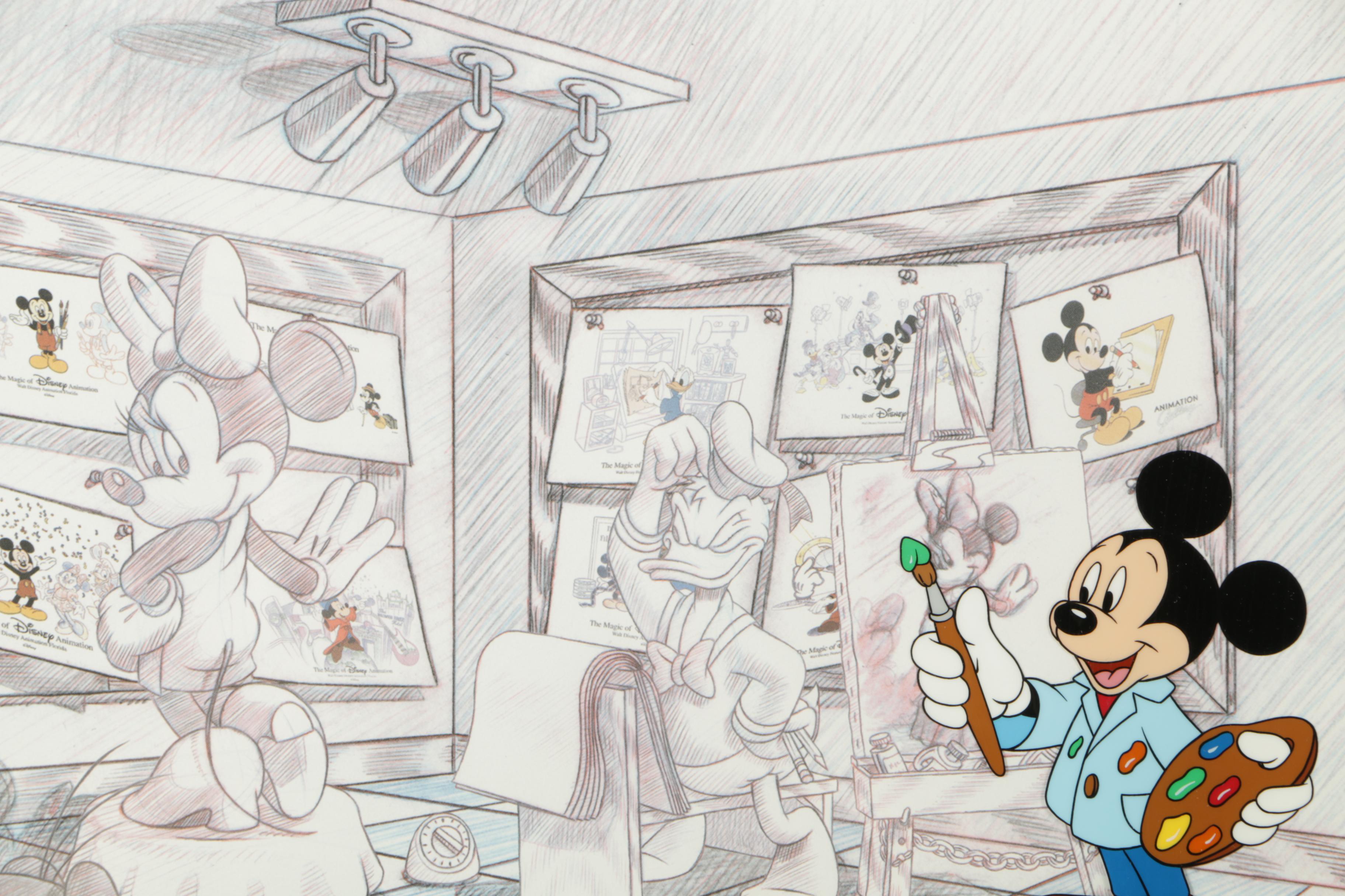 Disney Sericel of Mickey with Autograph Card and Pin "Character Class"