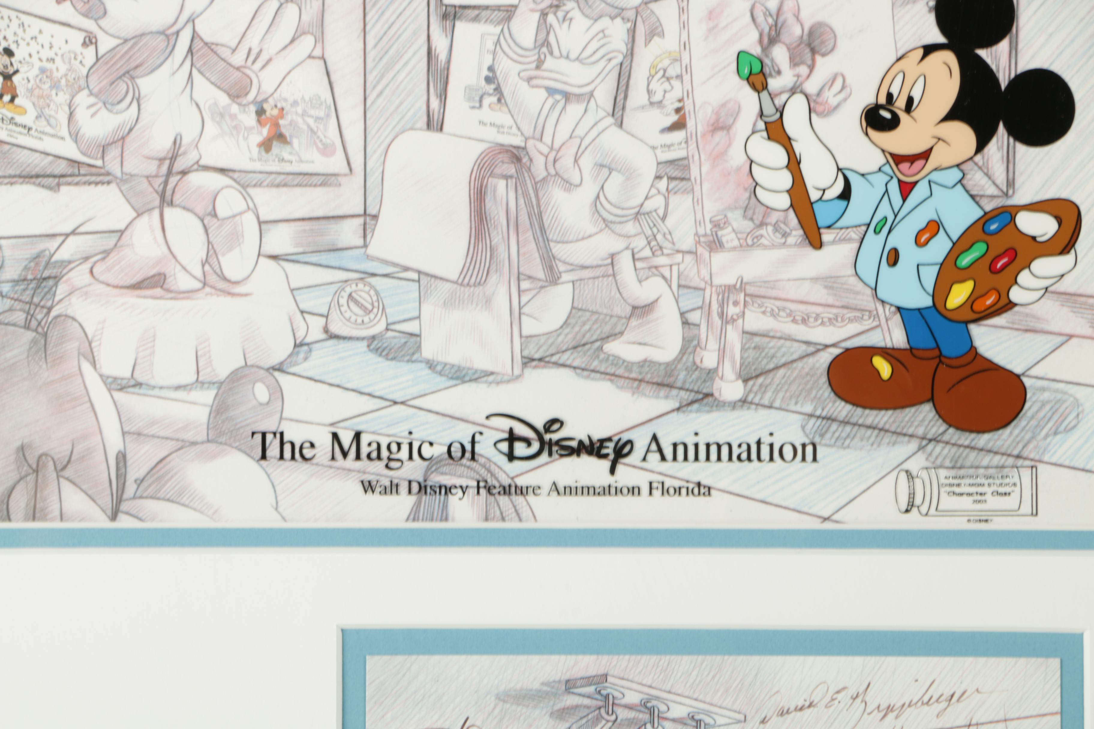 Disney Sericel of Mickey with Autograph Card and Pin "Character Class"