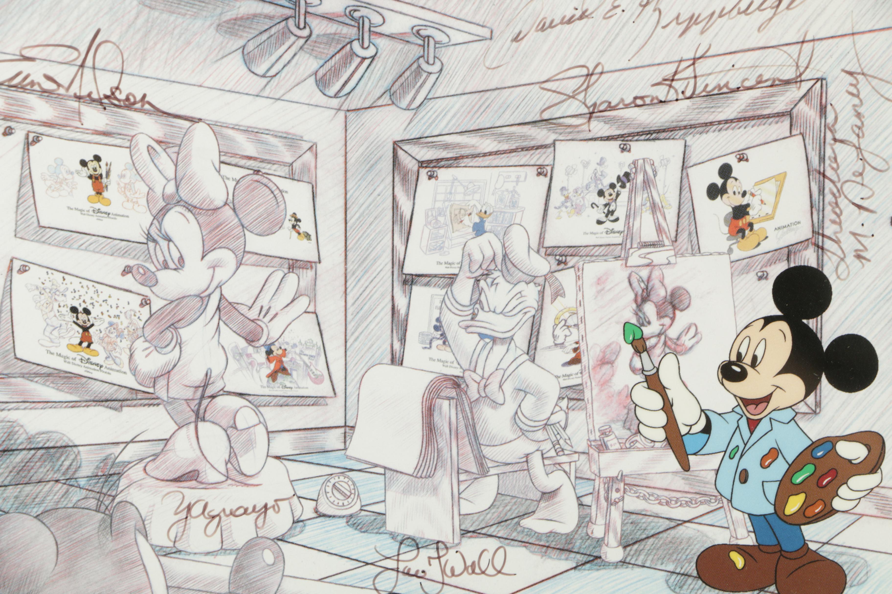 Disney Sericel of Mickey with Autograph Card and Pin "Character Class"