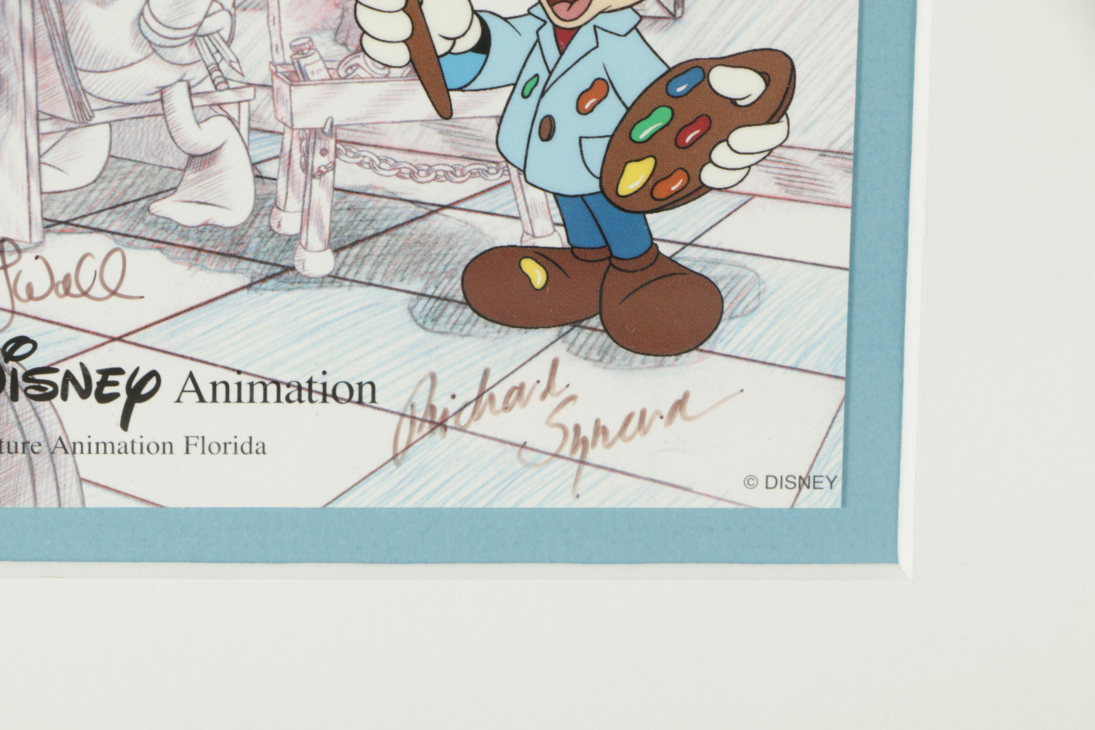 Disney Sericel of Mickey with Autograph Card and Pin "Character Class"