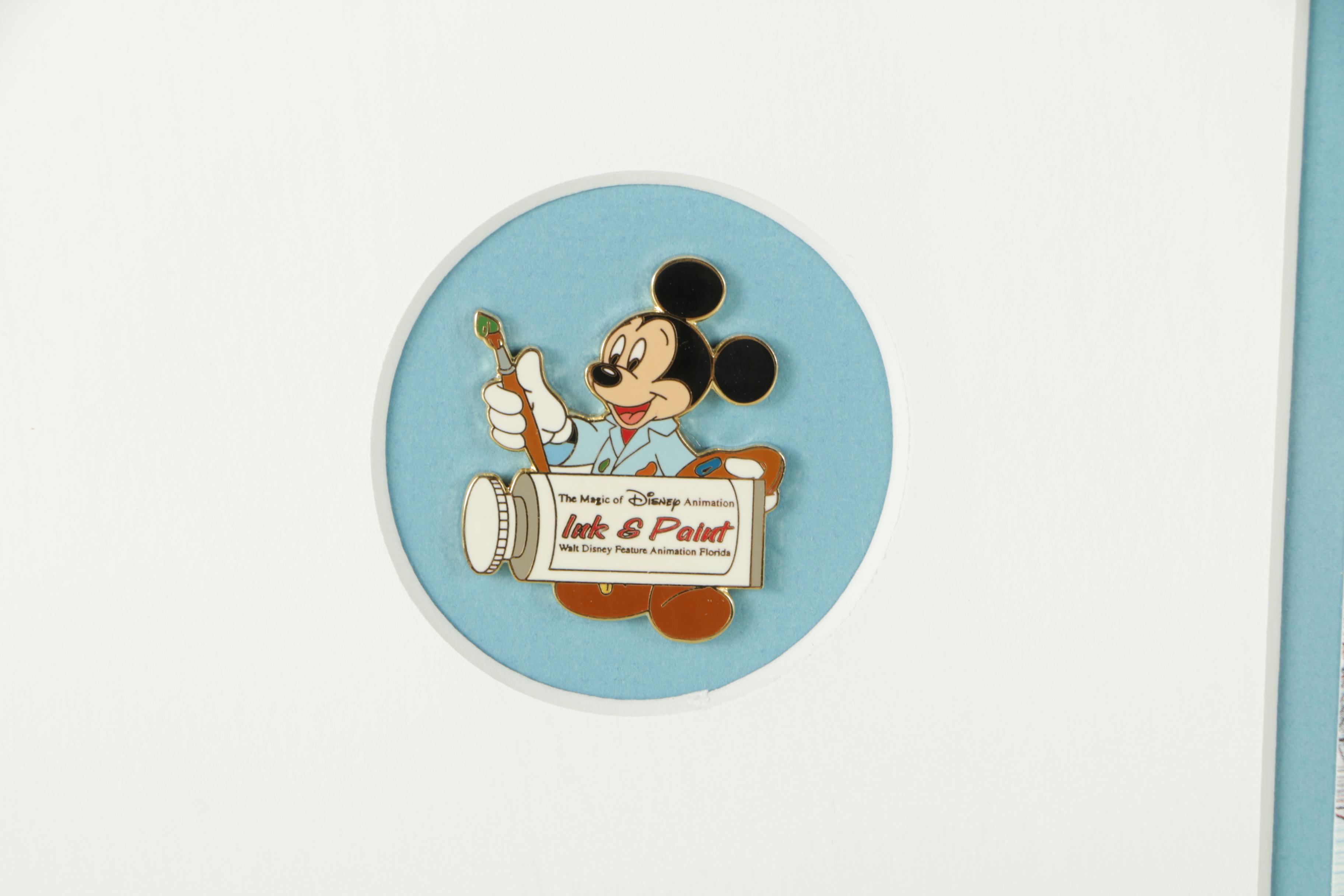 Disney Sericel of Mickey with Autograph Card and Pin "Character Class"
