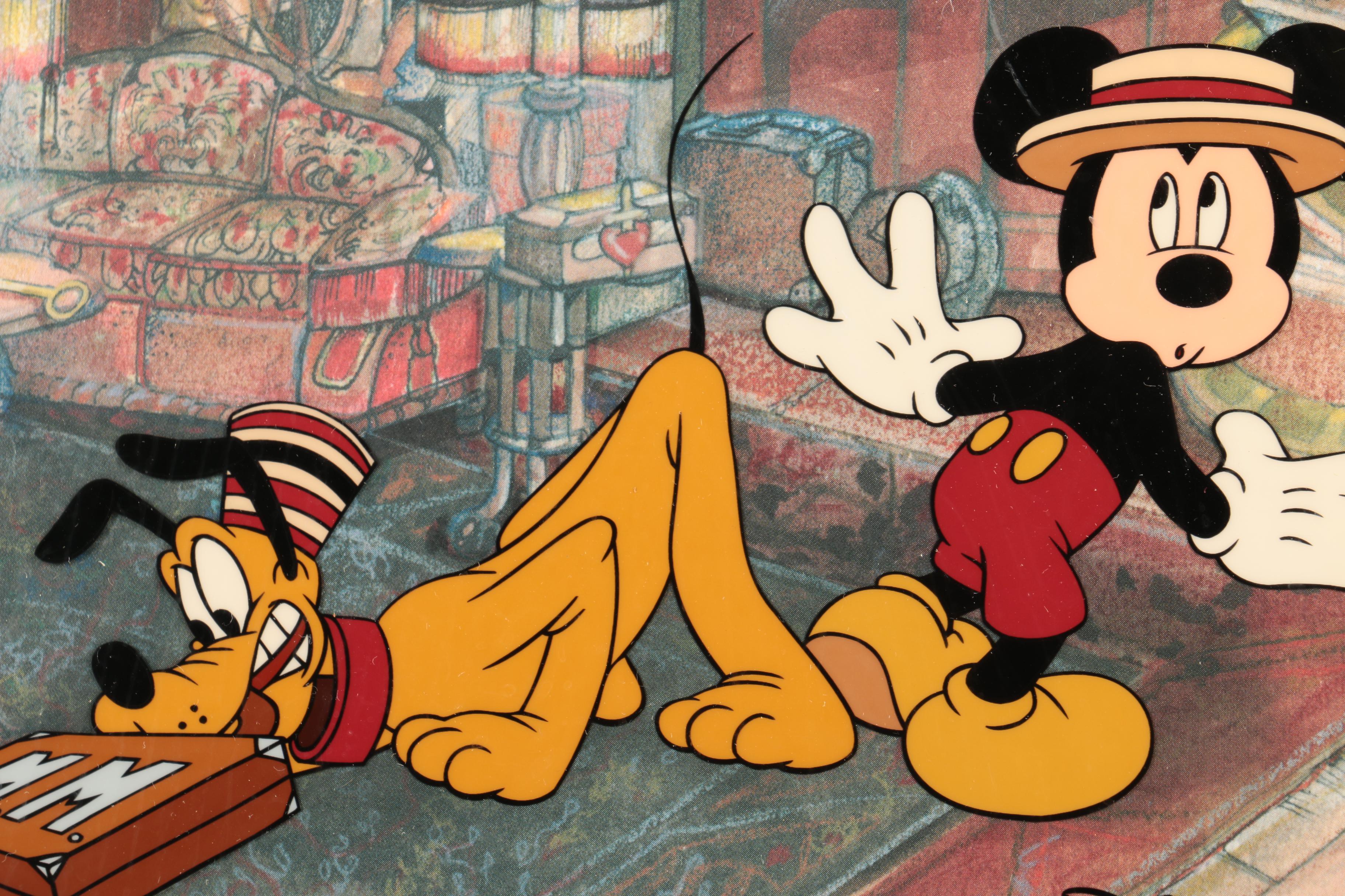 Disney Sericel Print with Pin and Autograph Card "Checking In?"