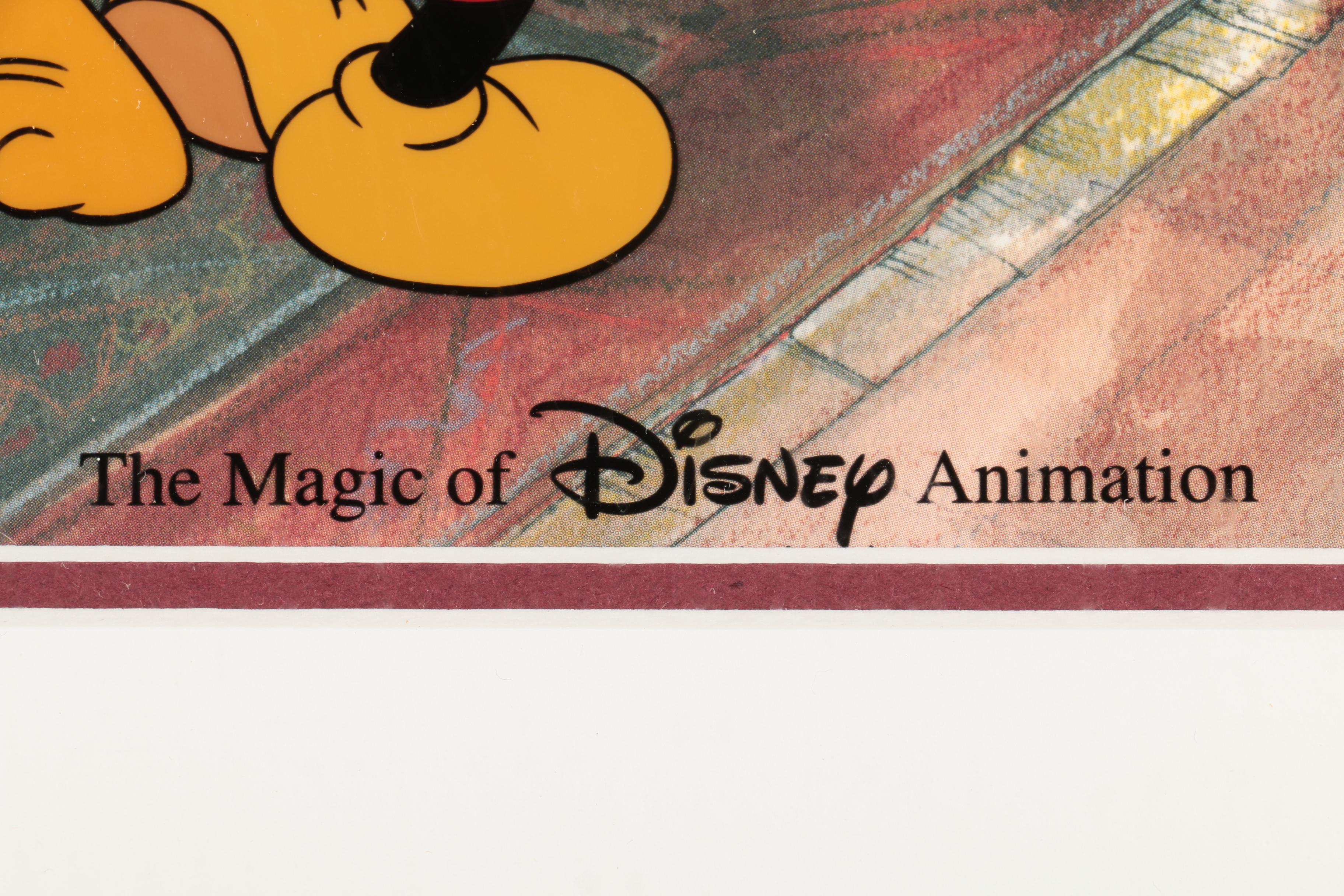 Disney Sericel Print with Pin and Autograph Card "Checking In?"