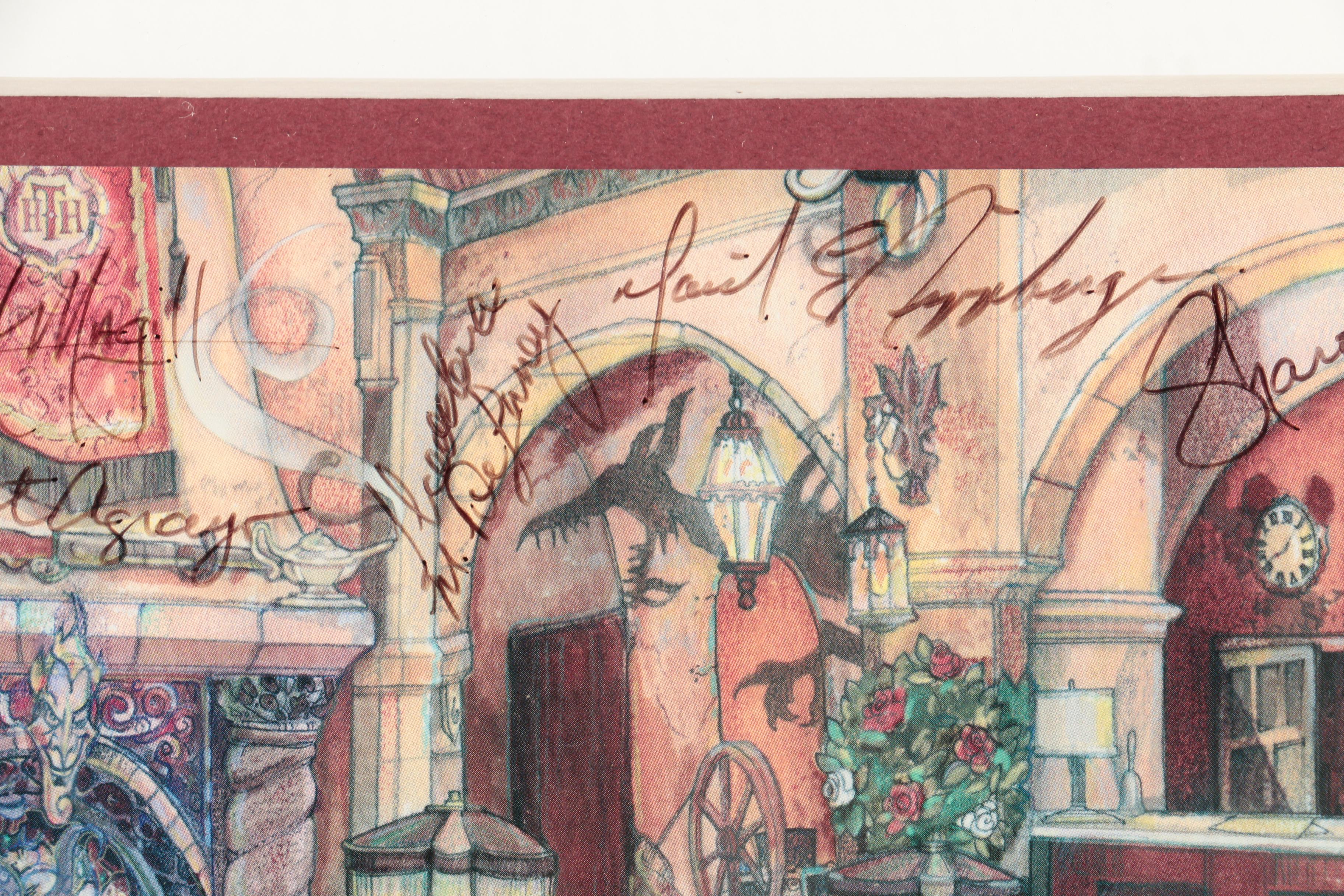 Disney Sericel Print with Pin and Autograph Card "Checking In?"