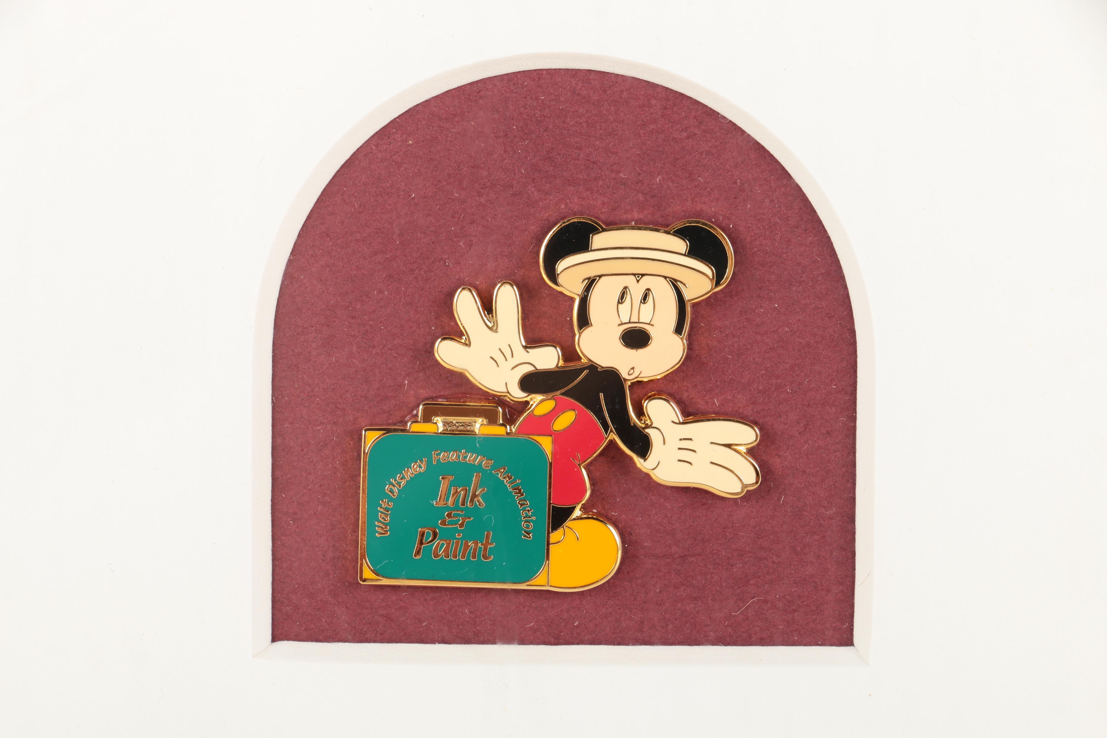 Disney Sericel Print with Pin and Autograph Card "Checking In?"