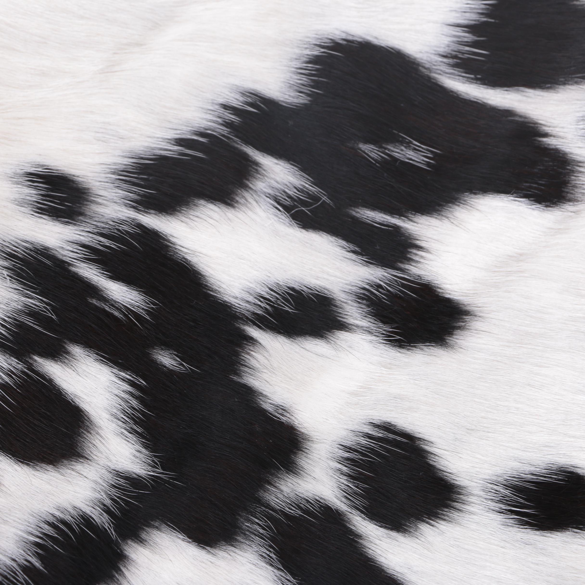 Natural Black and White Cow Hide Area Rug