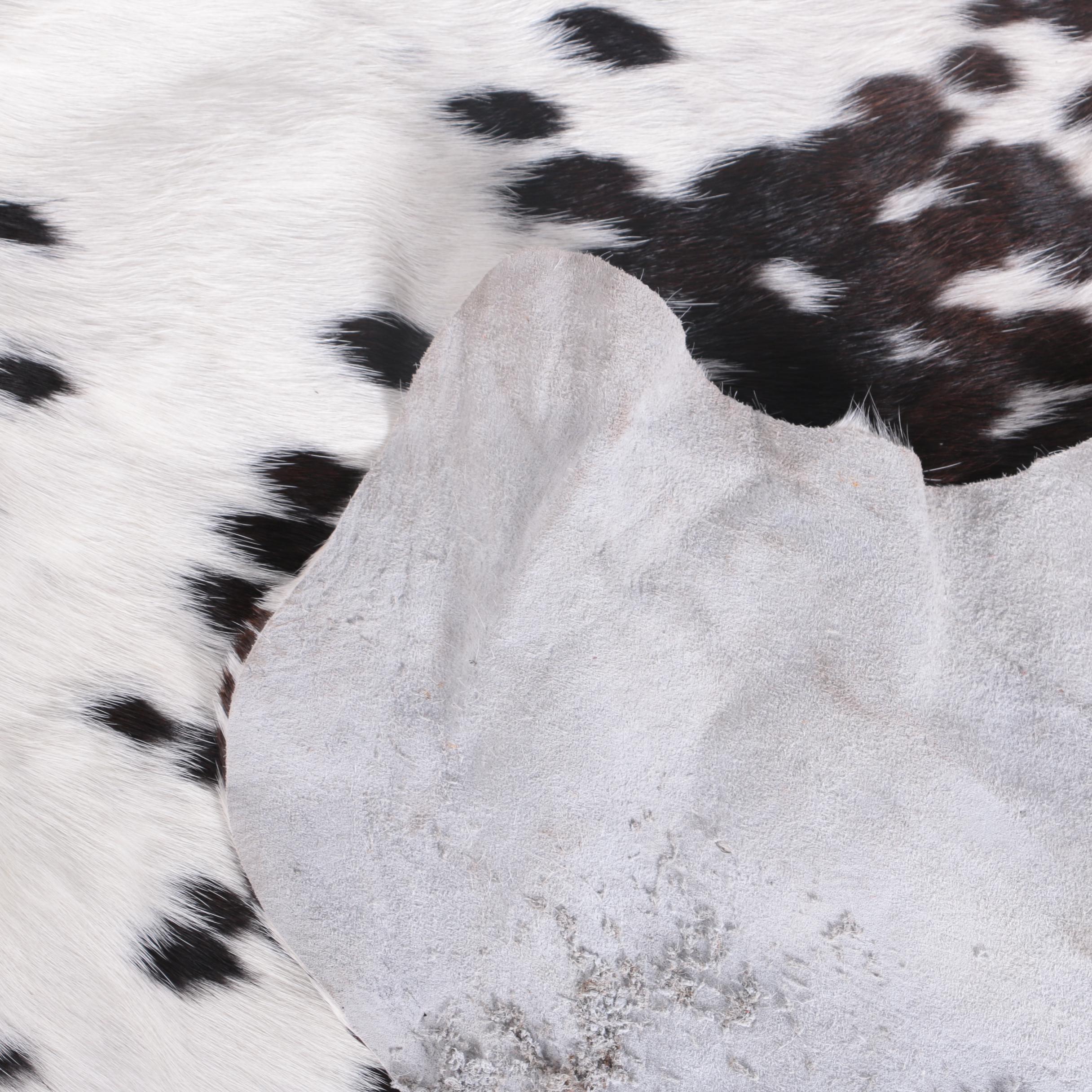 Natural Black and White Cow Hide Area Rug