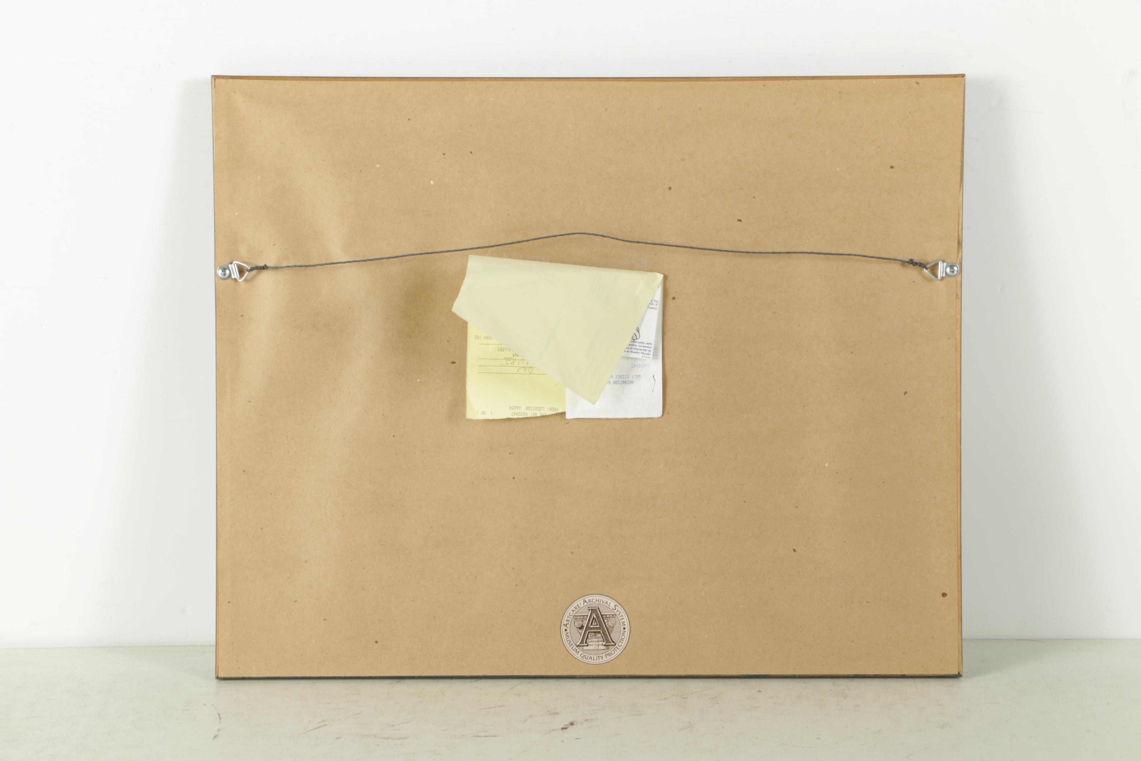 Disney Sericel of Pinocchio Characters with Autograph Card and Pin