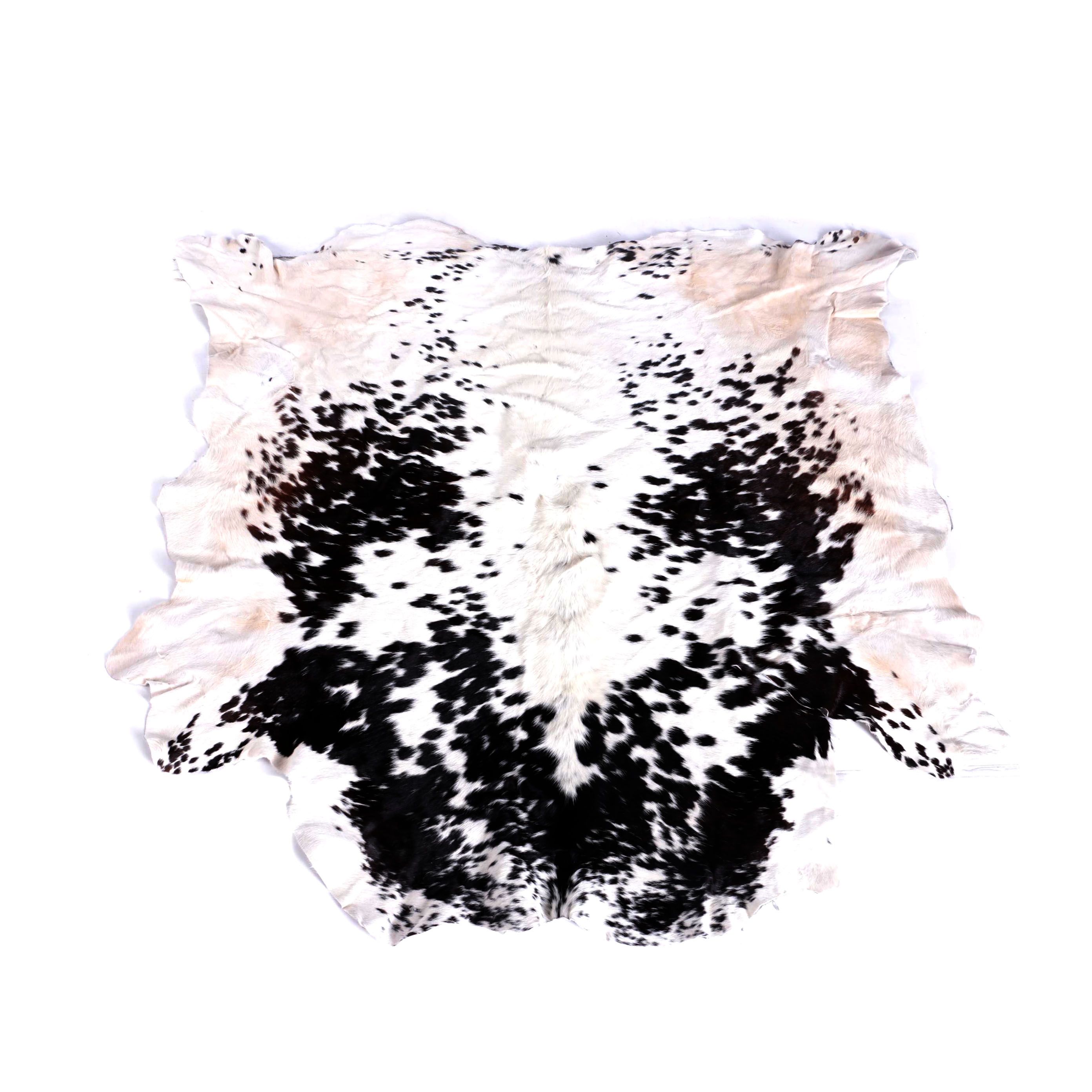 Natural Black and White Cow Hide Area Rug