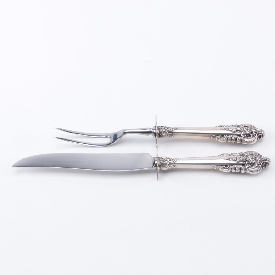 R. Wallace & Sons "Grande Baroque" Sterling Handle Carving Set