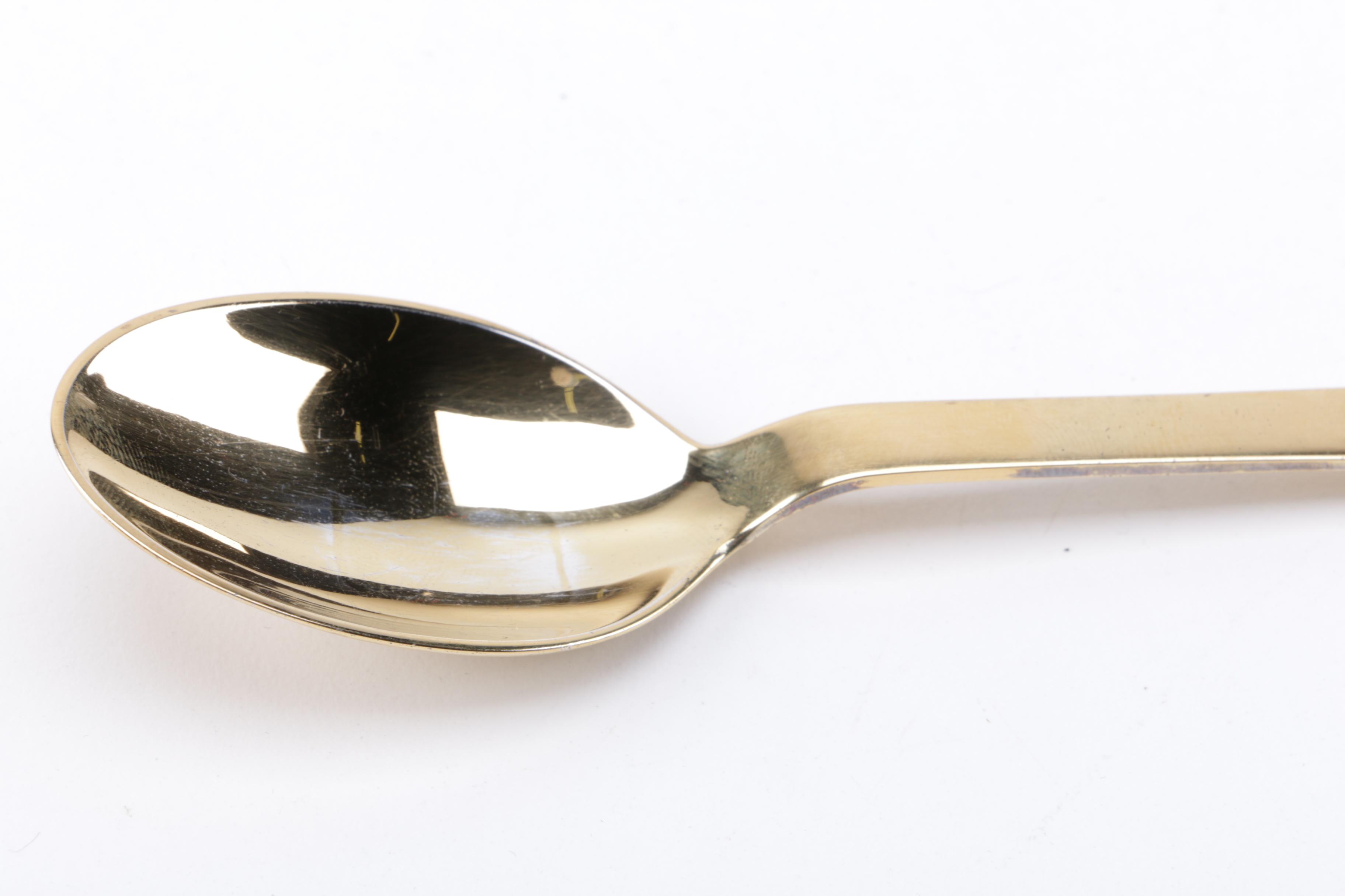 Vintage Anton Michelsen Sterling Silver and Enamel Spoon