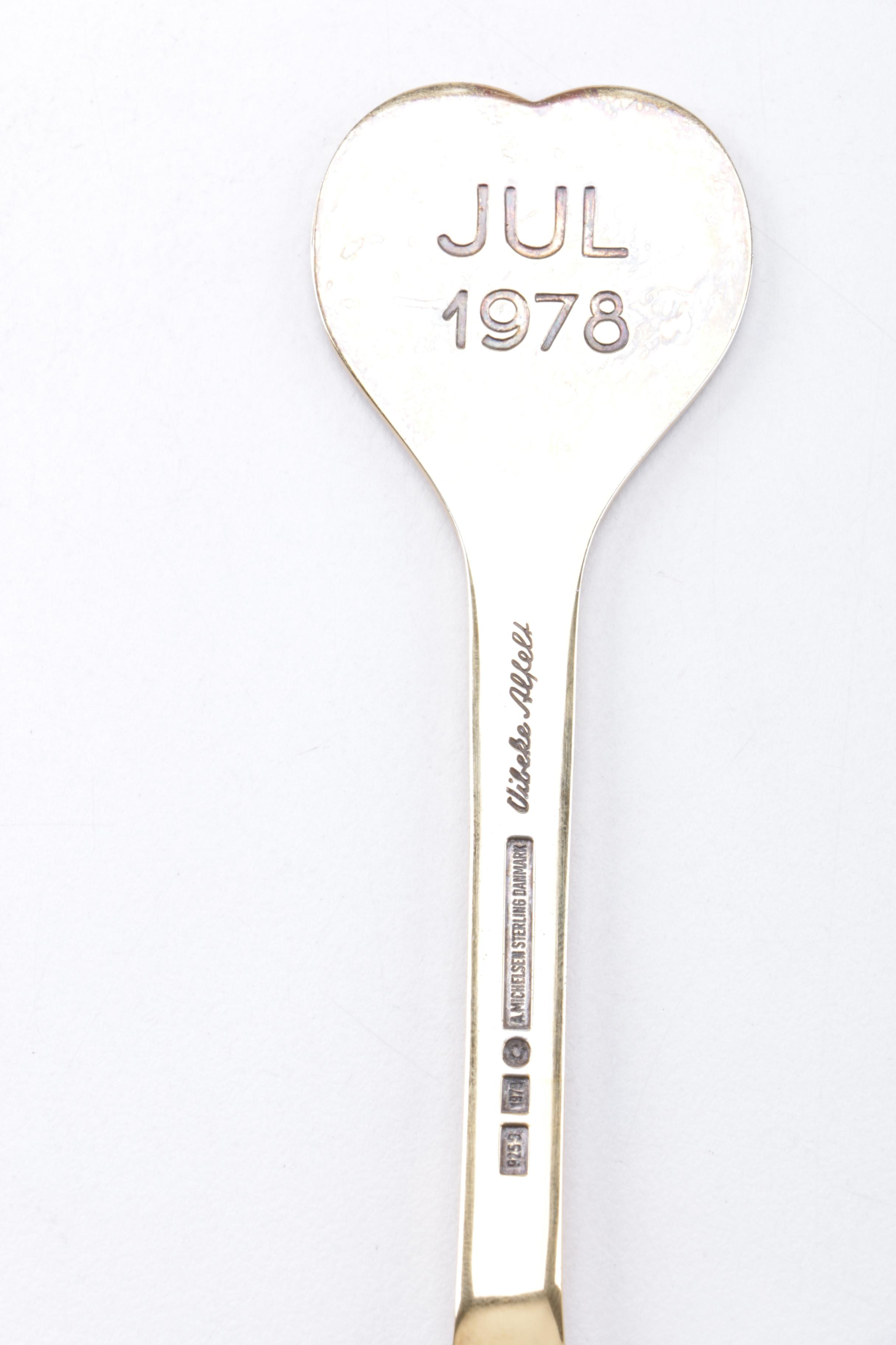 Vintage Anton Michelsen Sterling Silver and Enamel Spoon