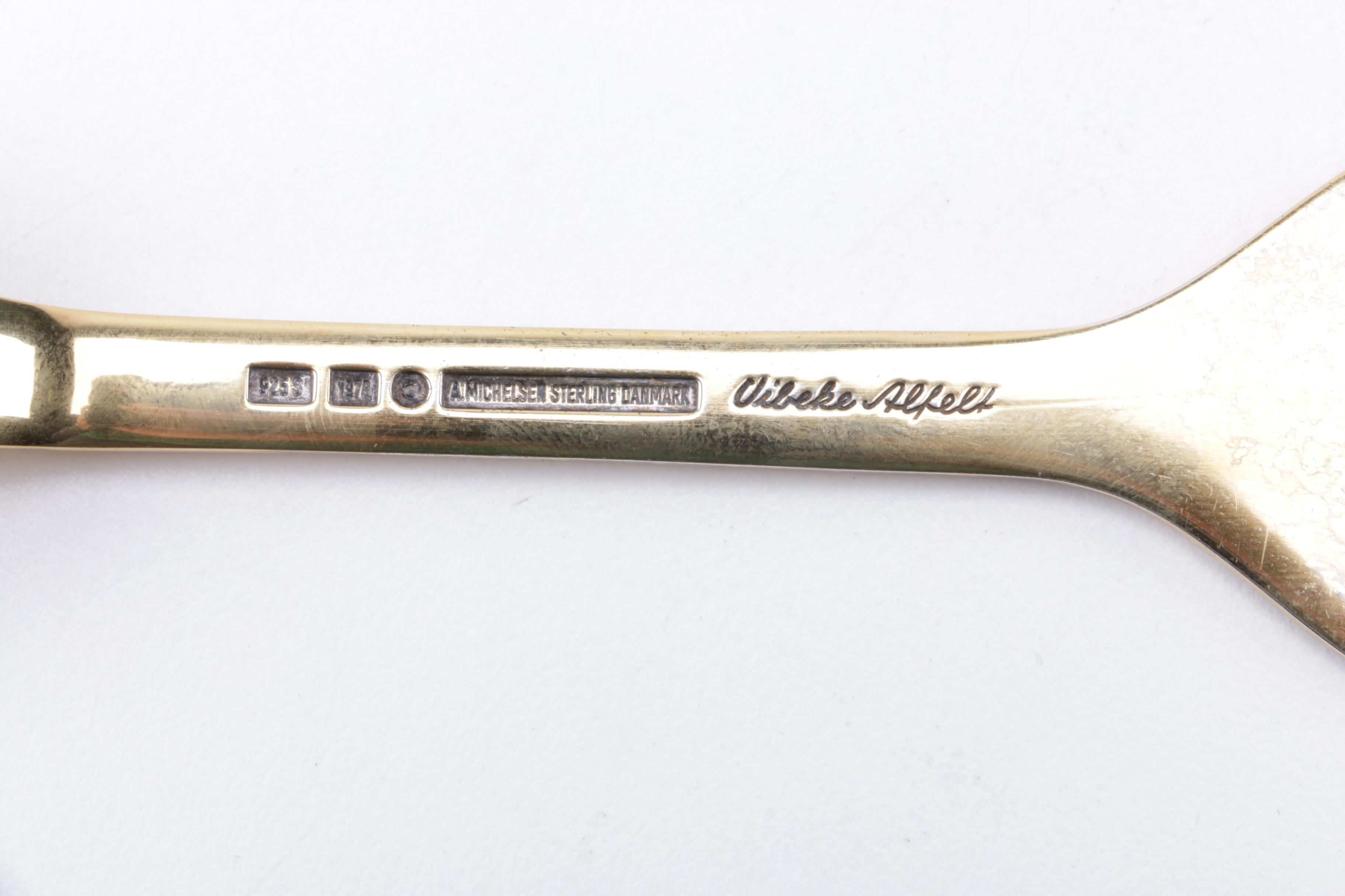 Vintage Anton Michelsen Sterling Silver and Enamel Spoon