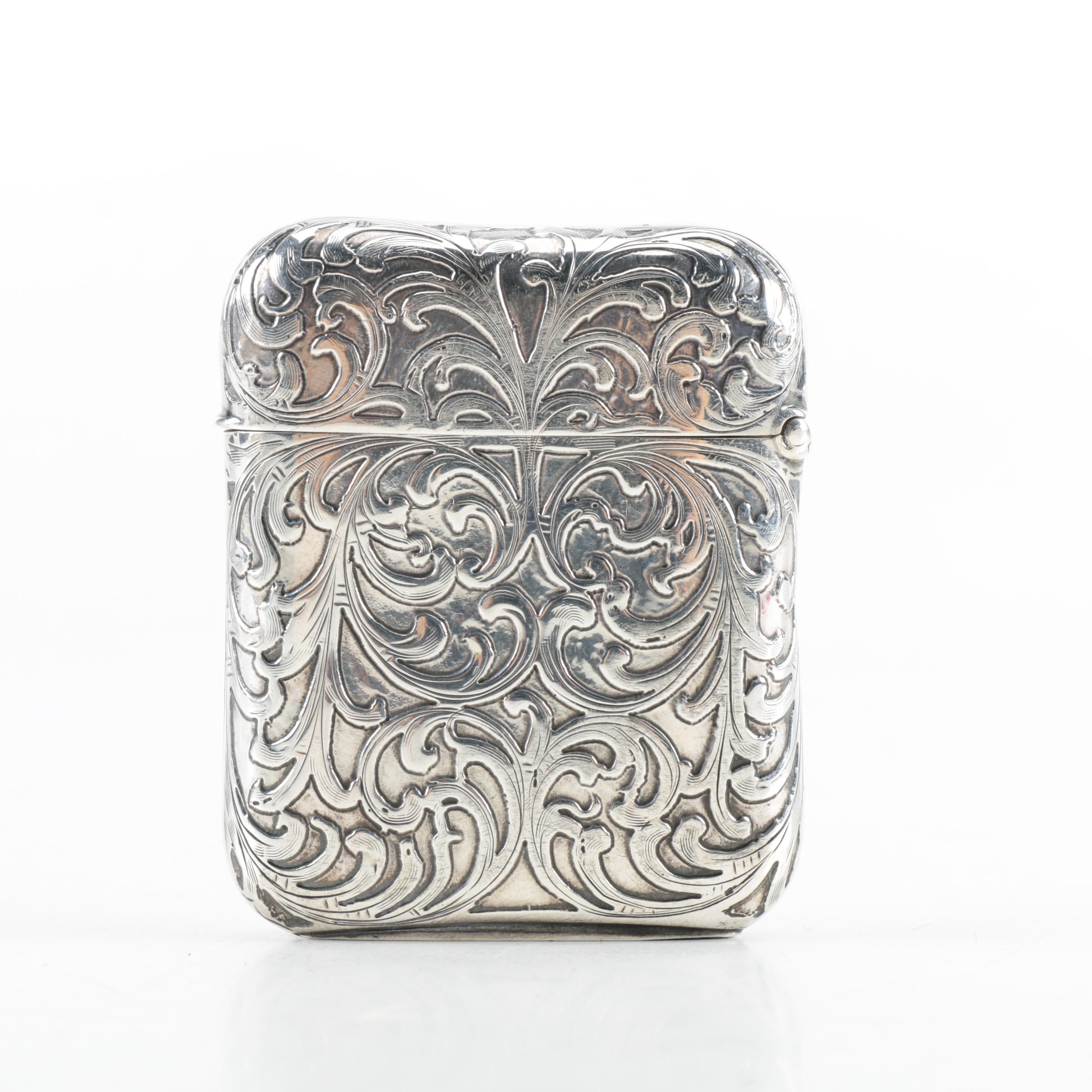 Scroll Chased Sterling Silver Case