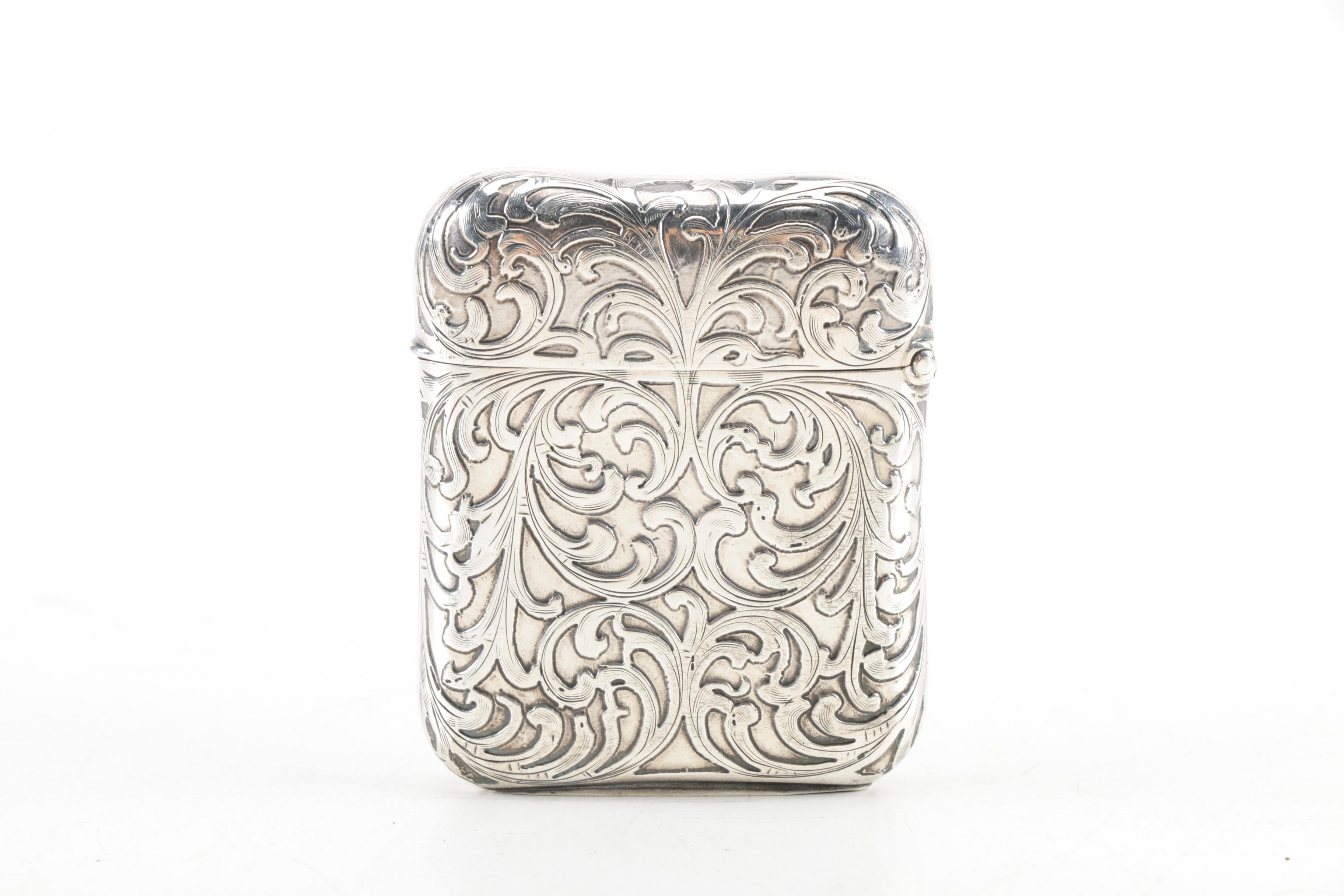Scroll Chased Sterling Silver Case