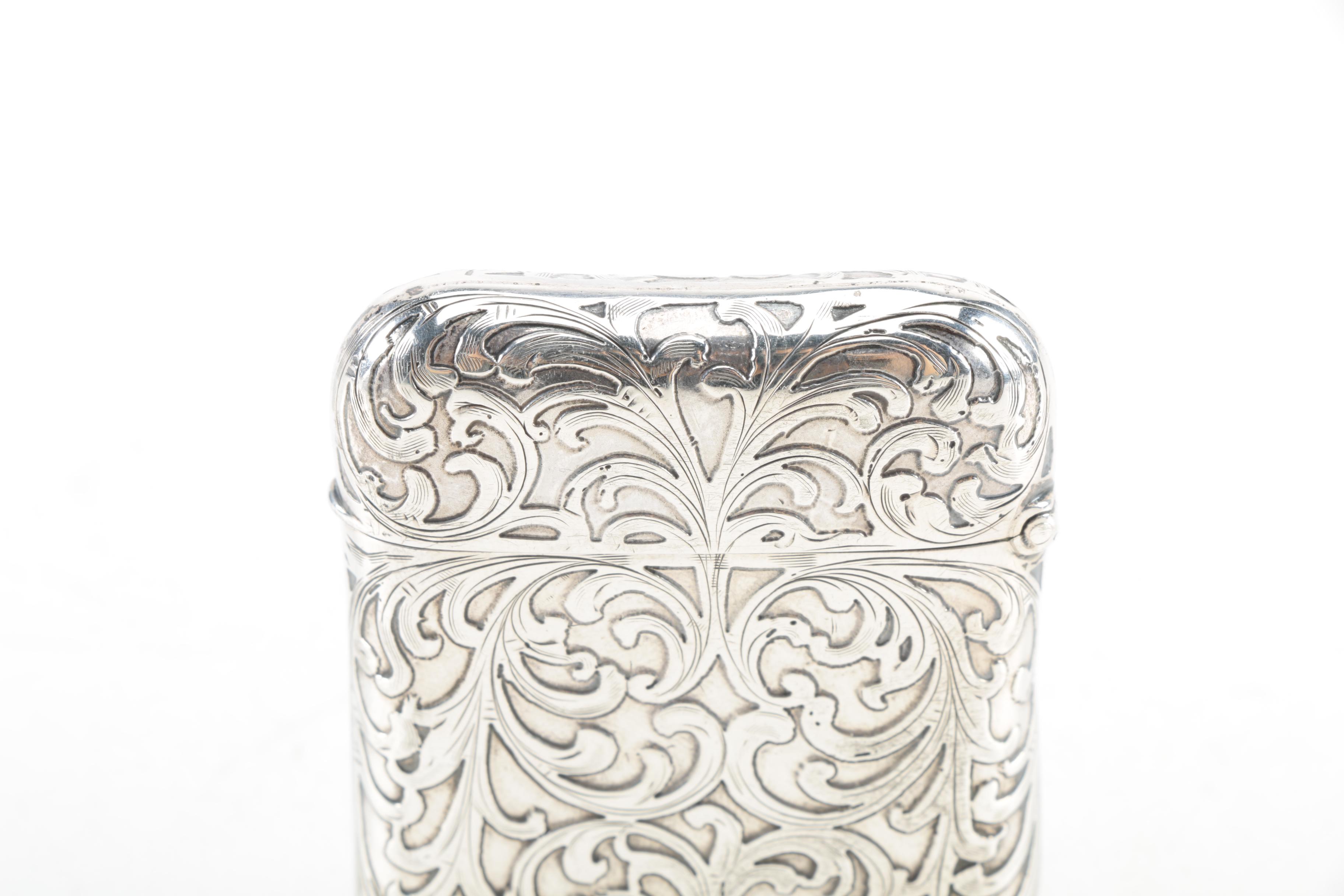 Scroll Chased Sterling Silver Case