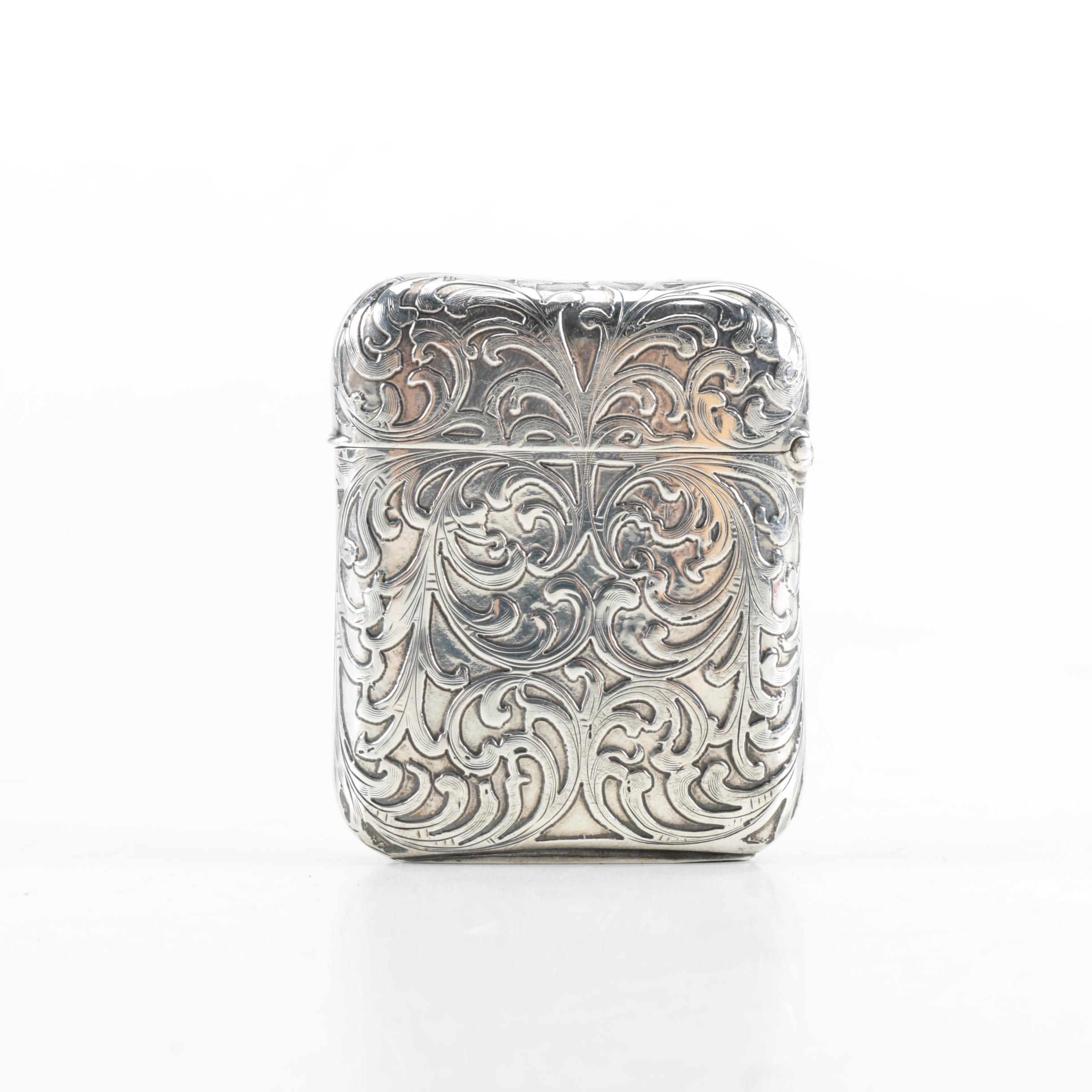 Scroll Chased Sterling Silver Case