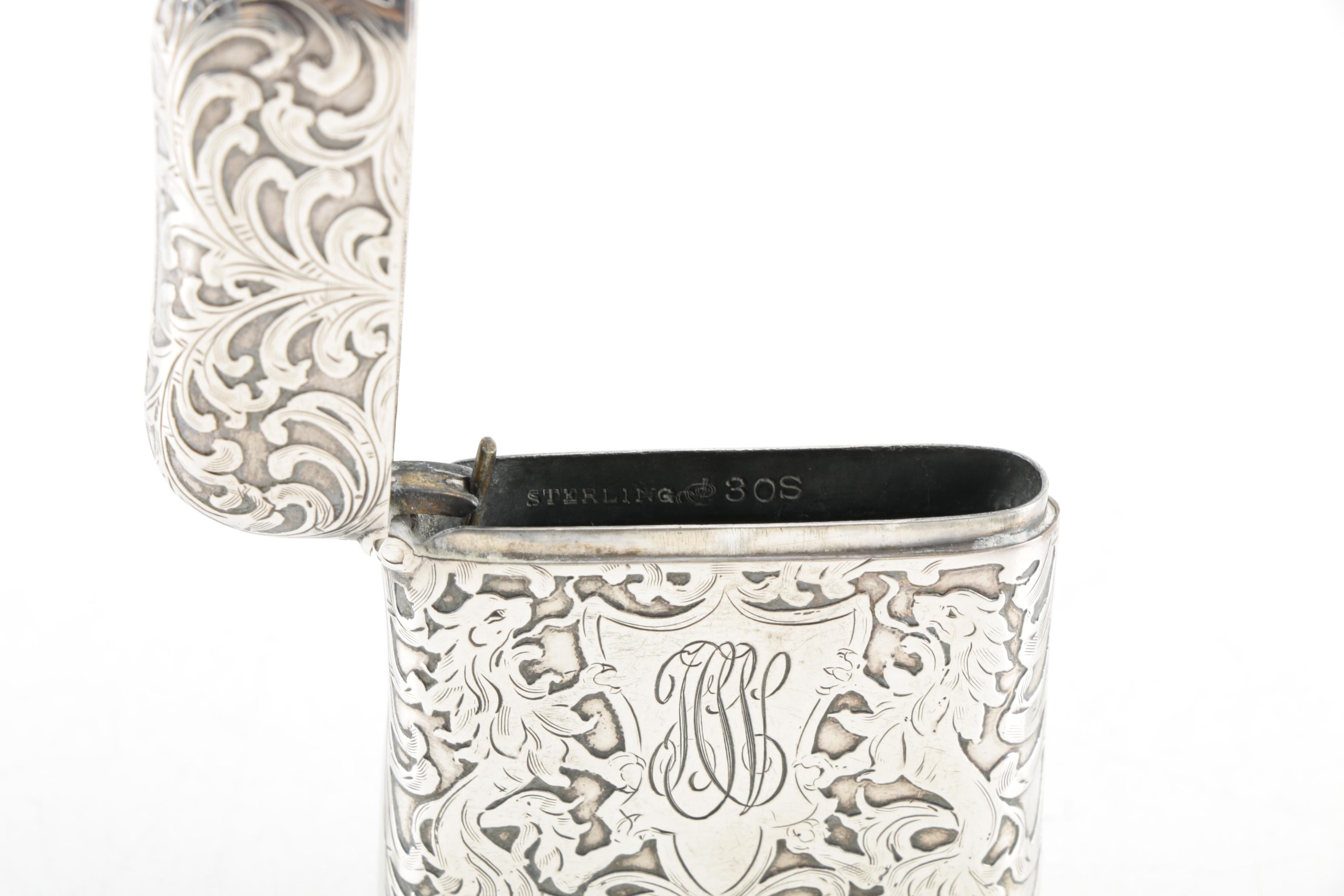 Scroll Chased Sterling Silver Case