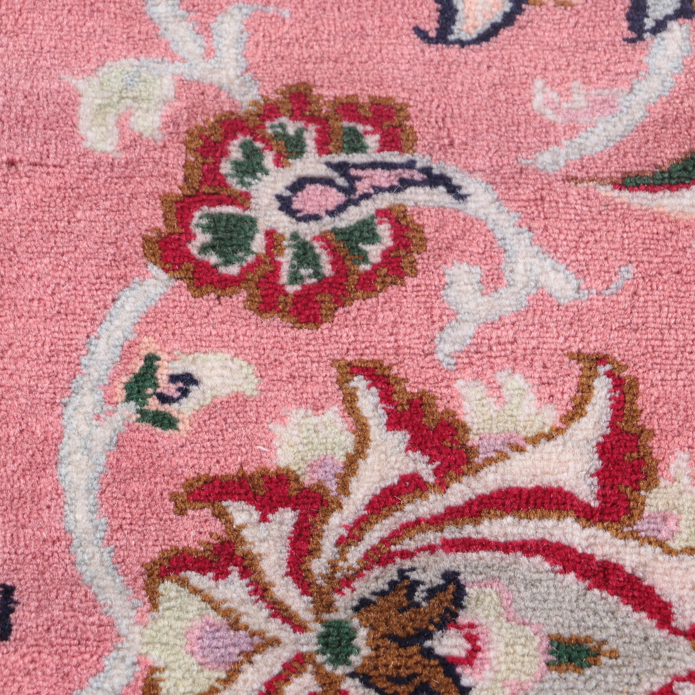 Hand-Knotted Persian Pink Carpet Runner