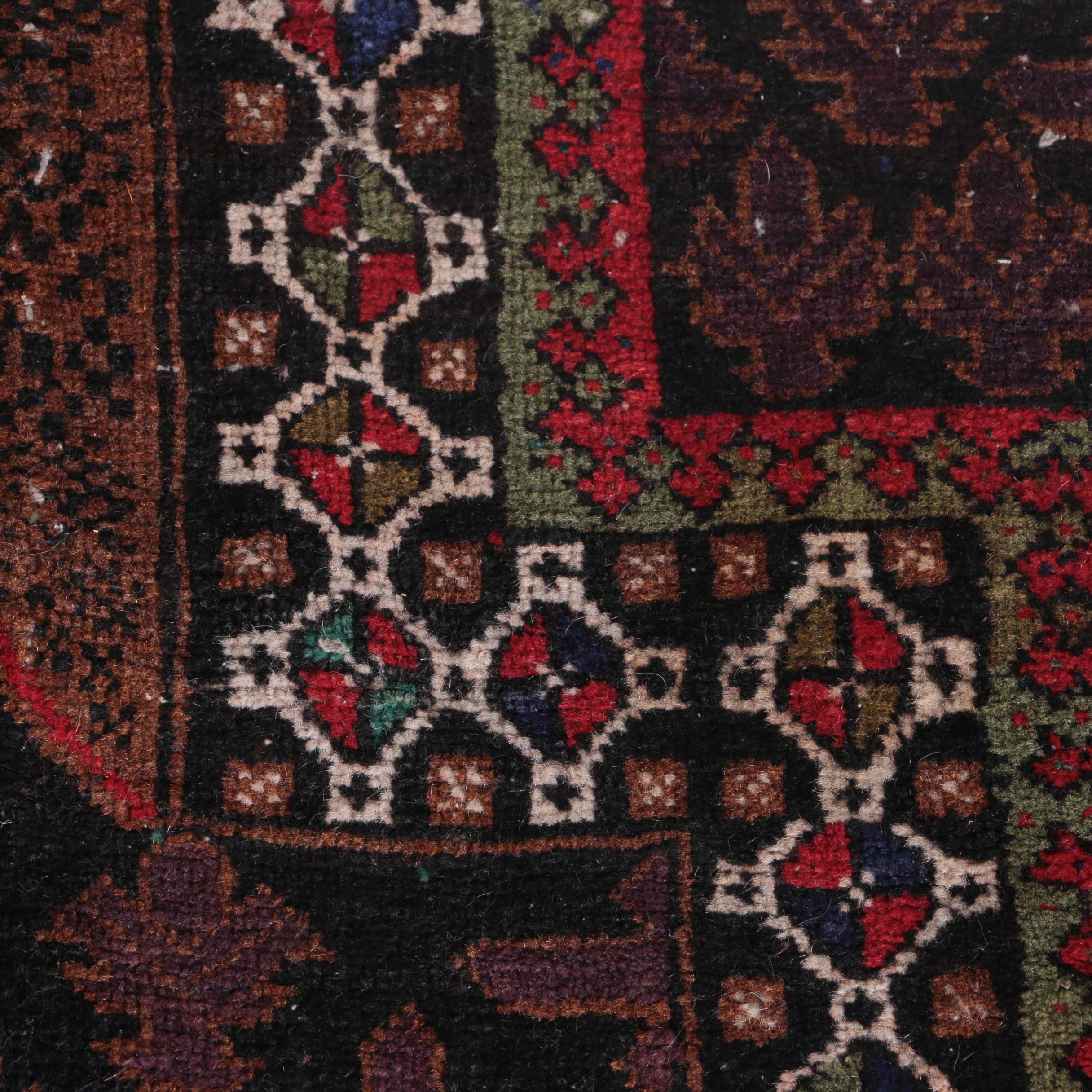 Antique Hand-Knotted Beshir Ersari Prayer Rug