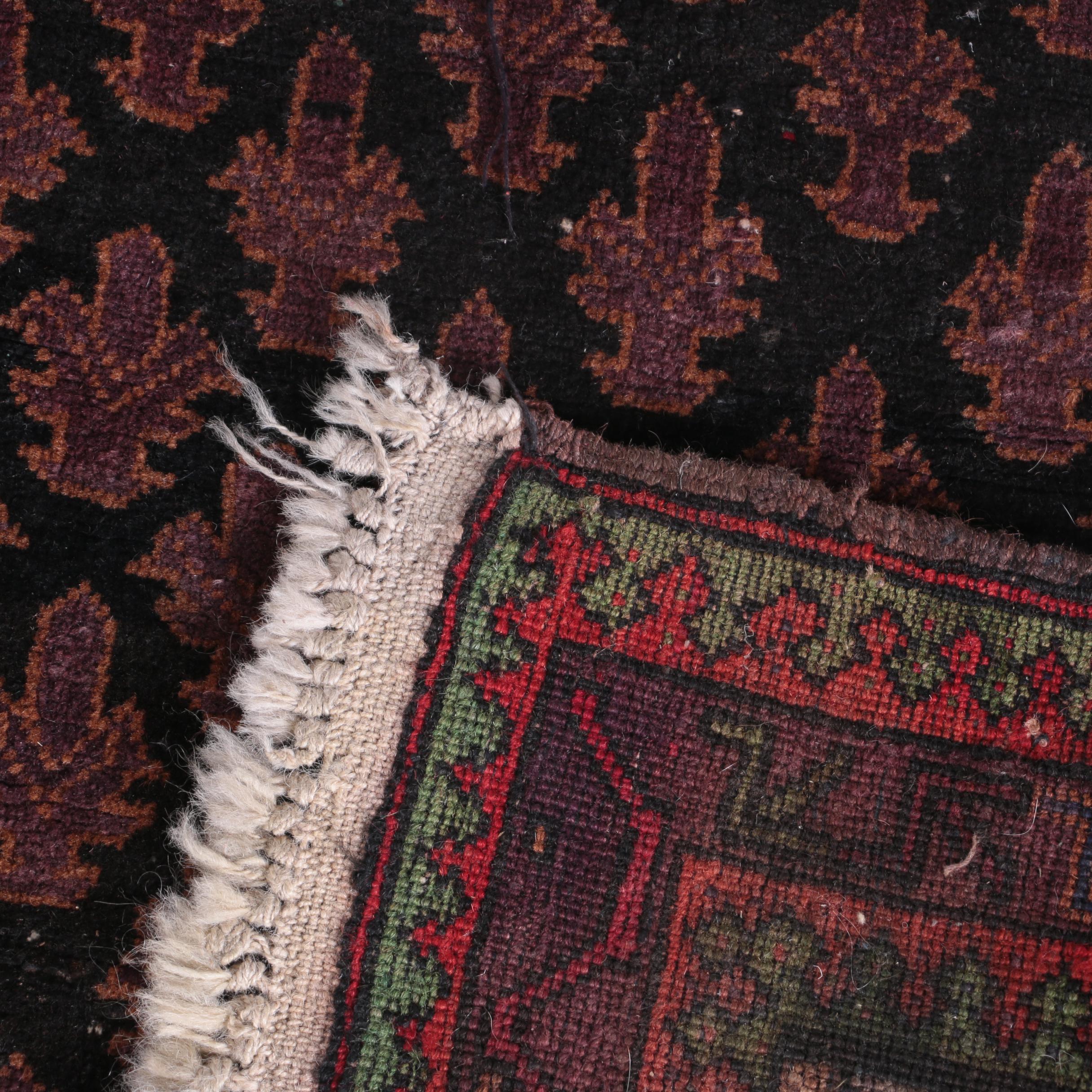 Antique Hand-Knotted Beshir Ersari Prayer Rug