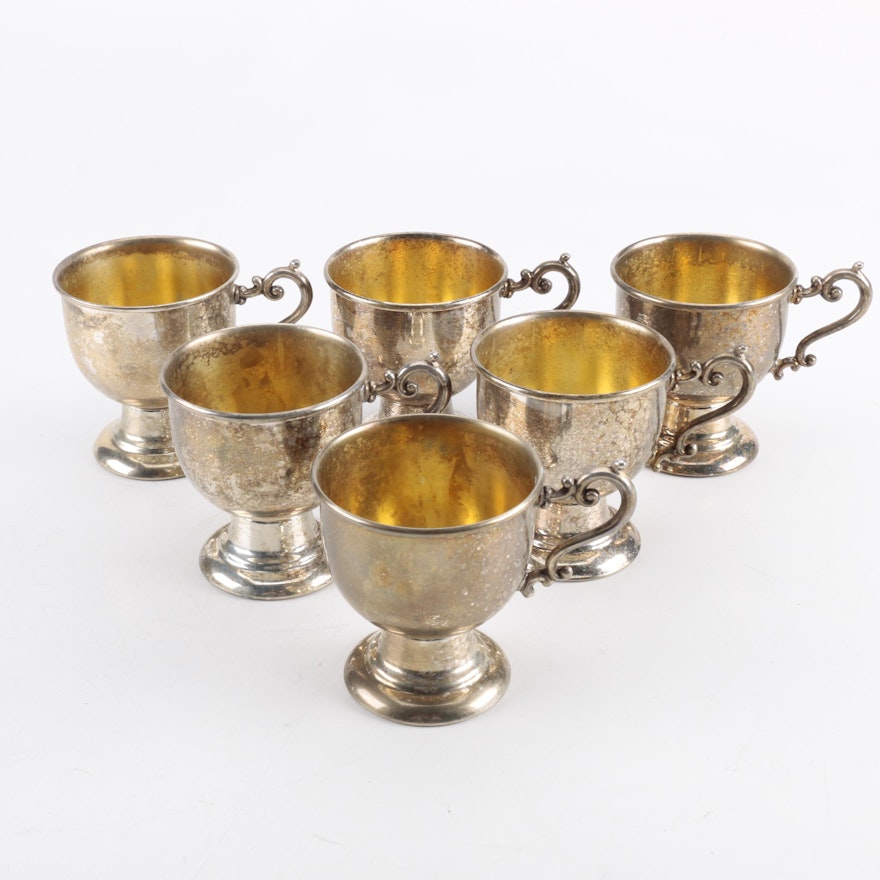Birmingham Silver Co. Silver Plate on Copper Cup Set