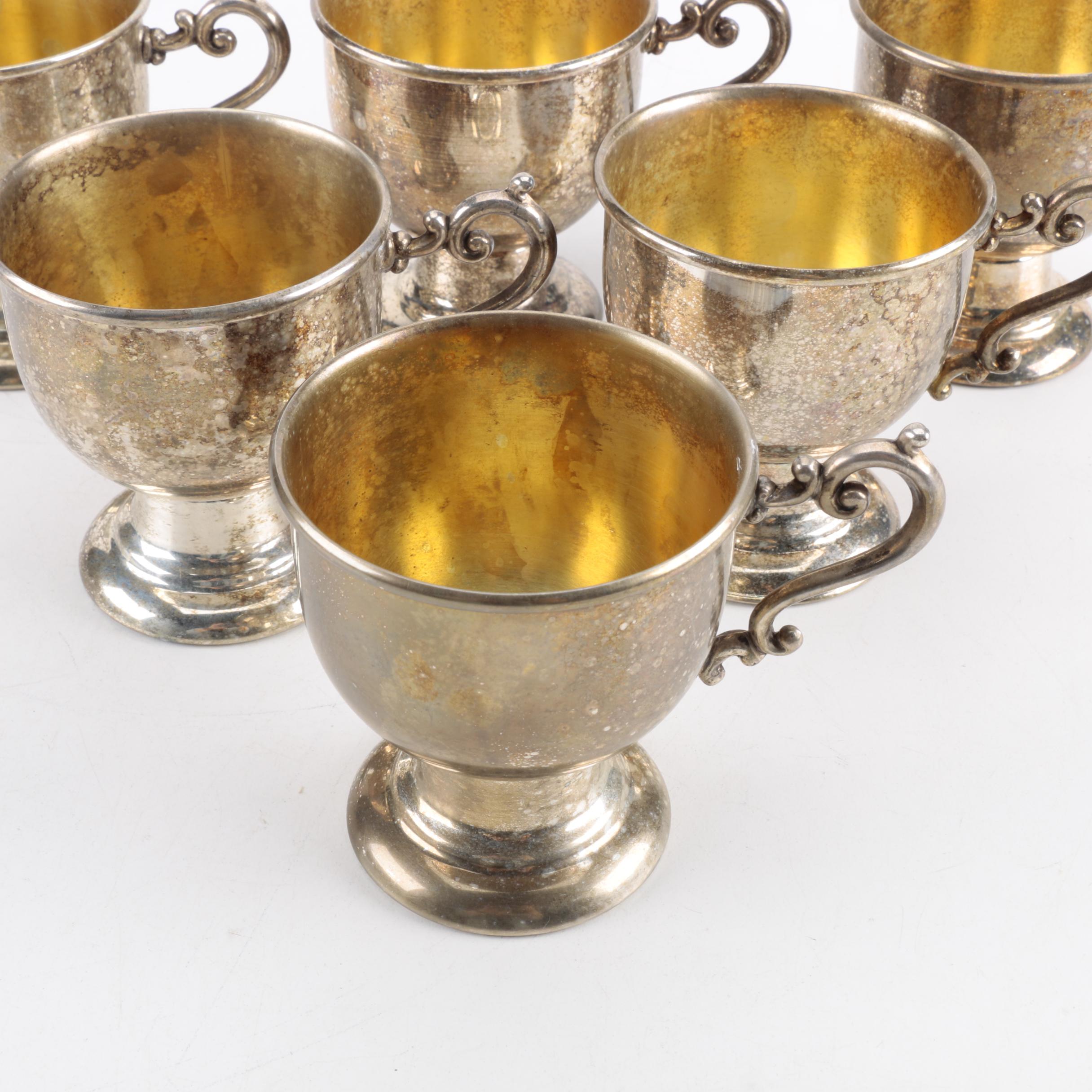 Birmingham Silver Co. Silver Plate on Copper Cup Set